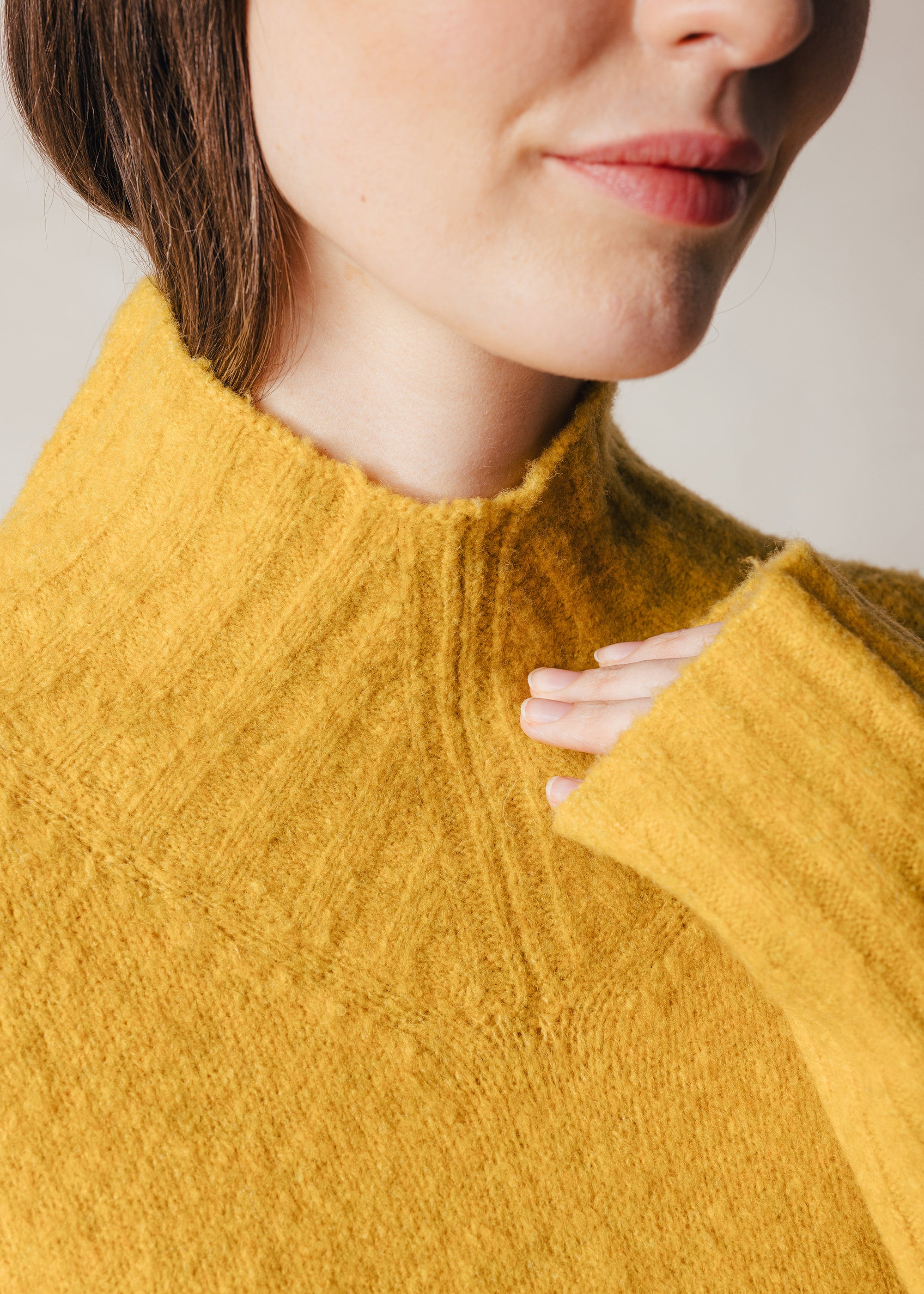 V-neck sweater made from a yak wool blend