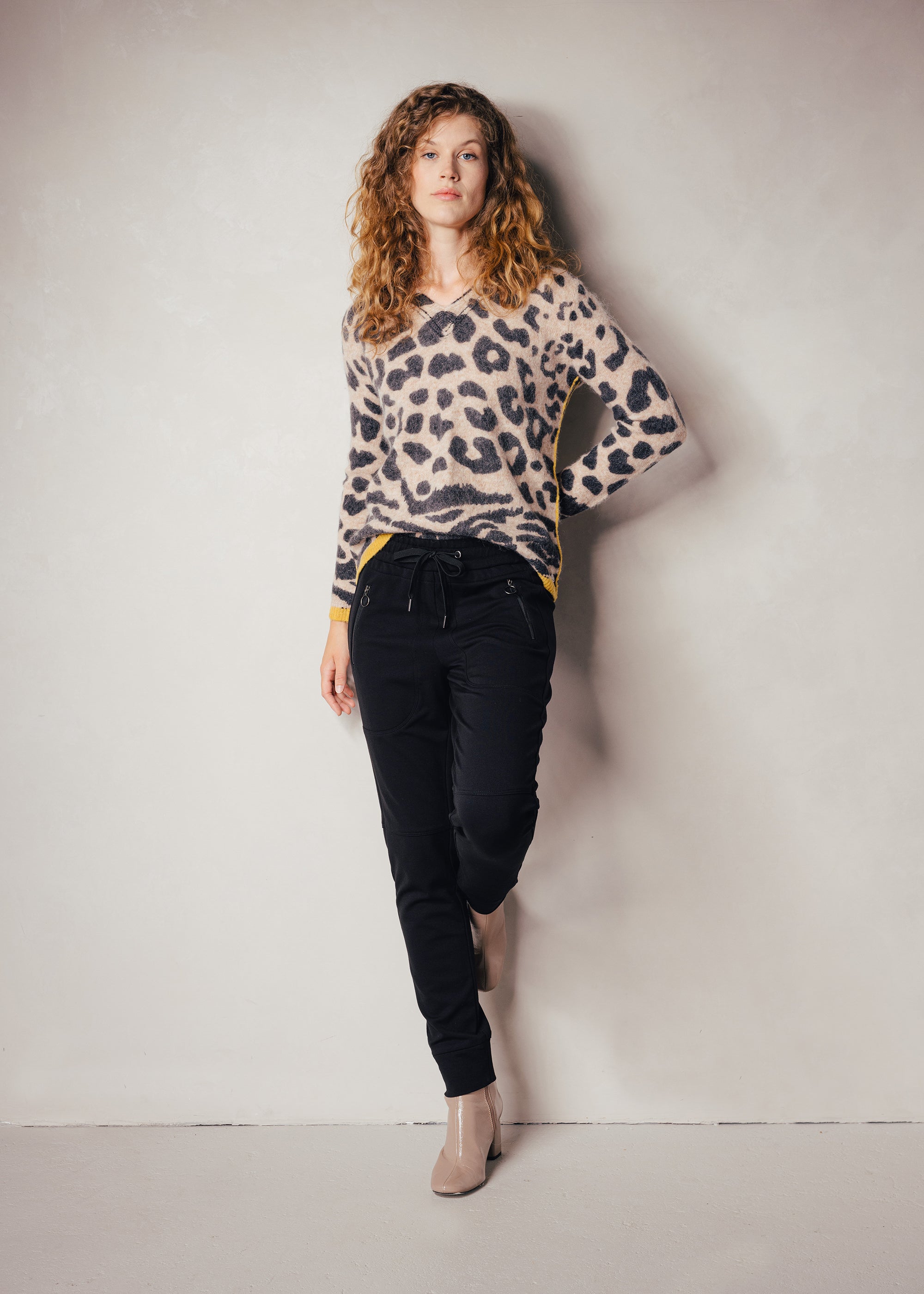 Pullover mit Animal-Print aus Alpaka-Mix