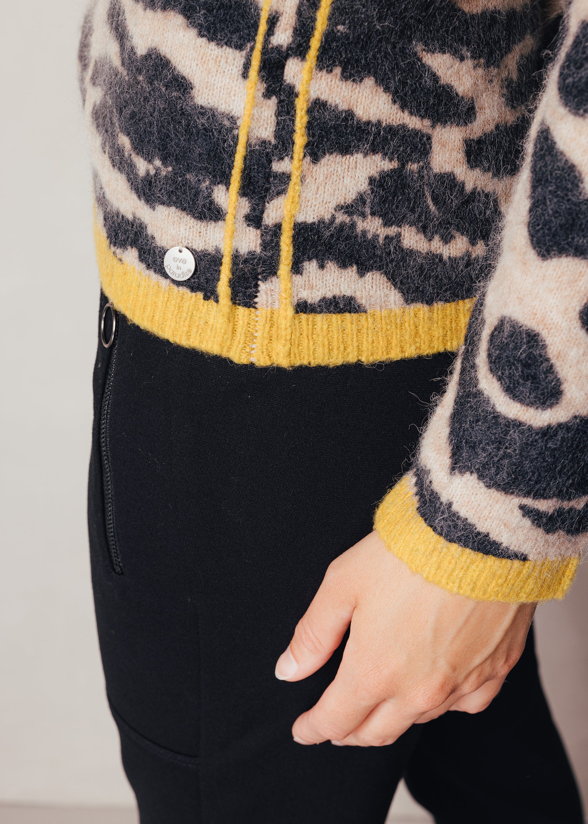 Pullover mit Animal-Print aus Alpaka-Mix