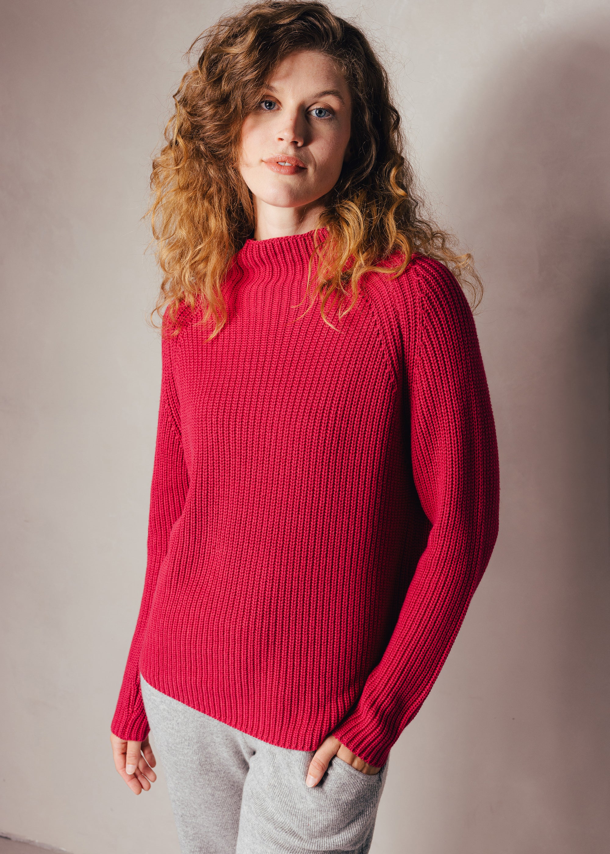 Rollkragenpullover aus Baumwolle mit Kaschmir