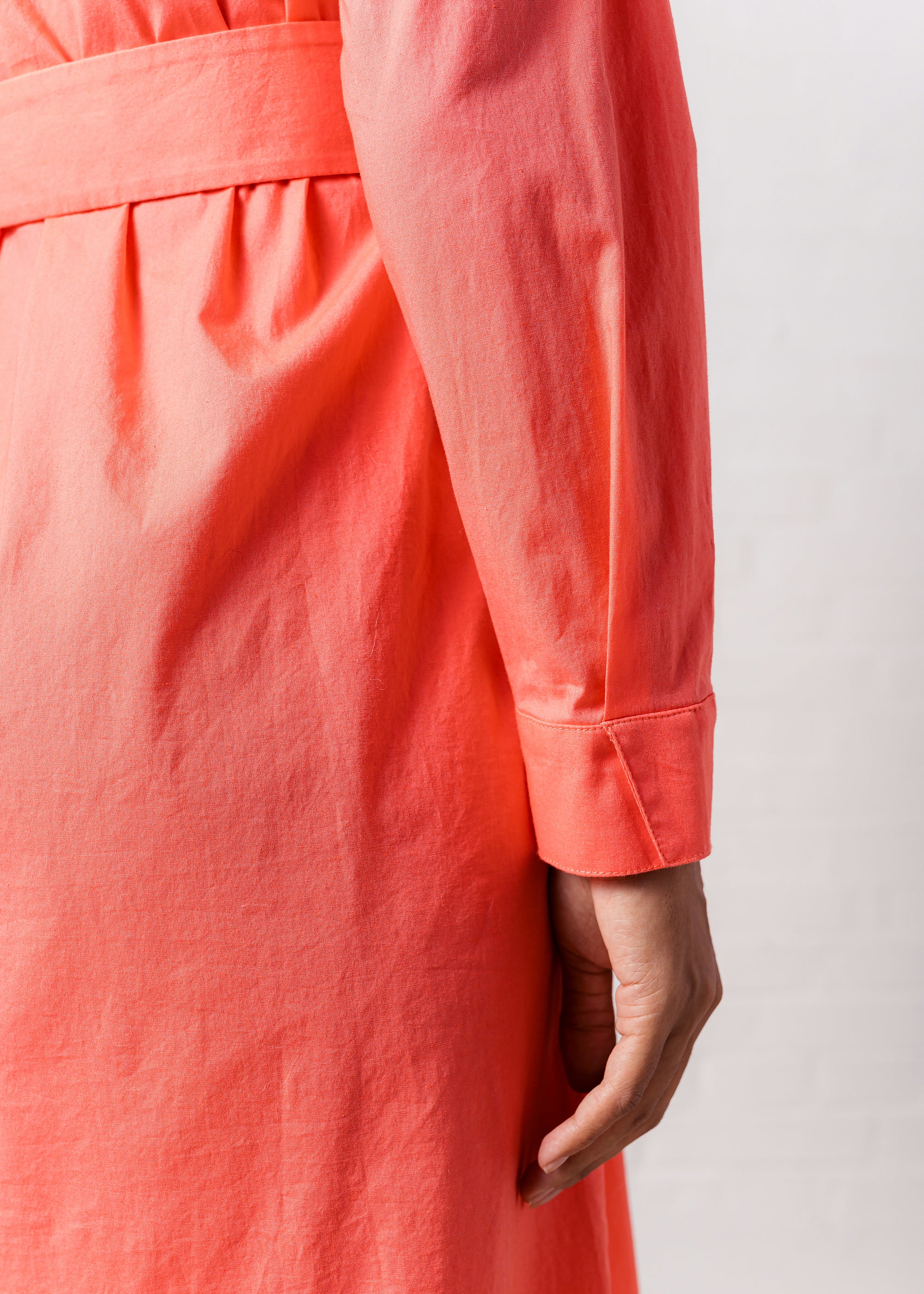 V-neck dress in cotton-elastane mix