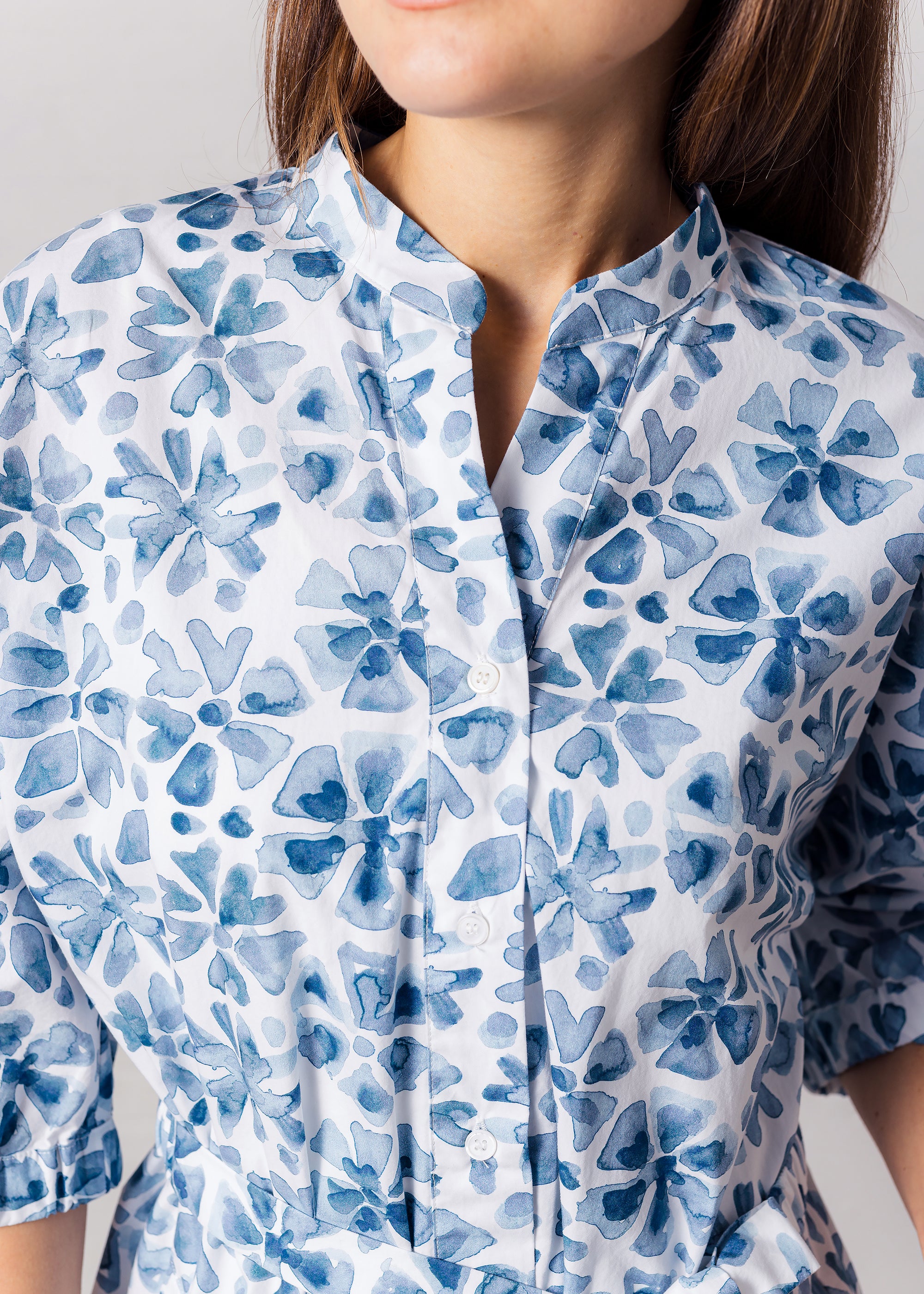 Floral print cotton kimono dress