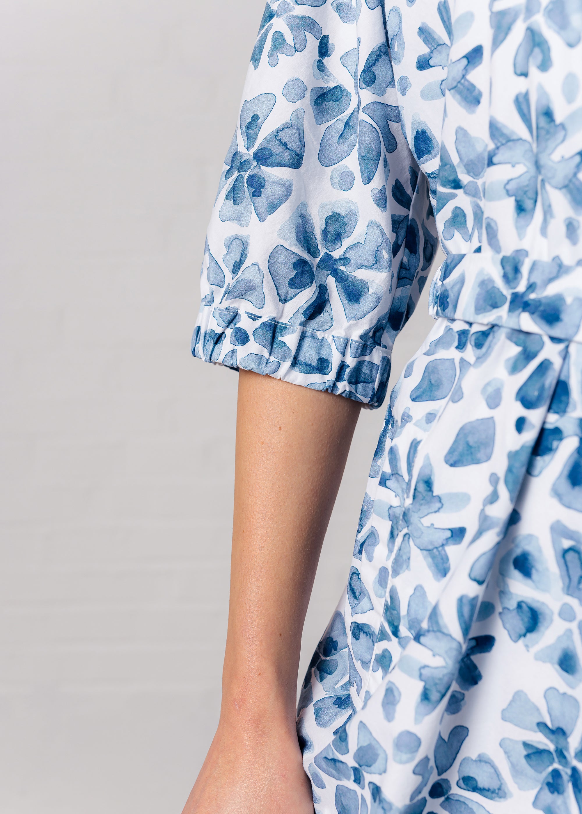 Floral print cotton kimono dress