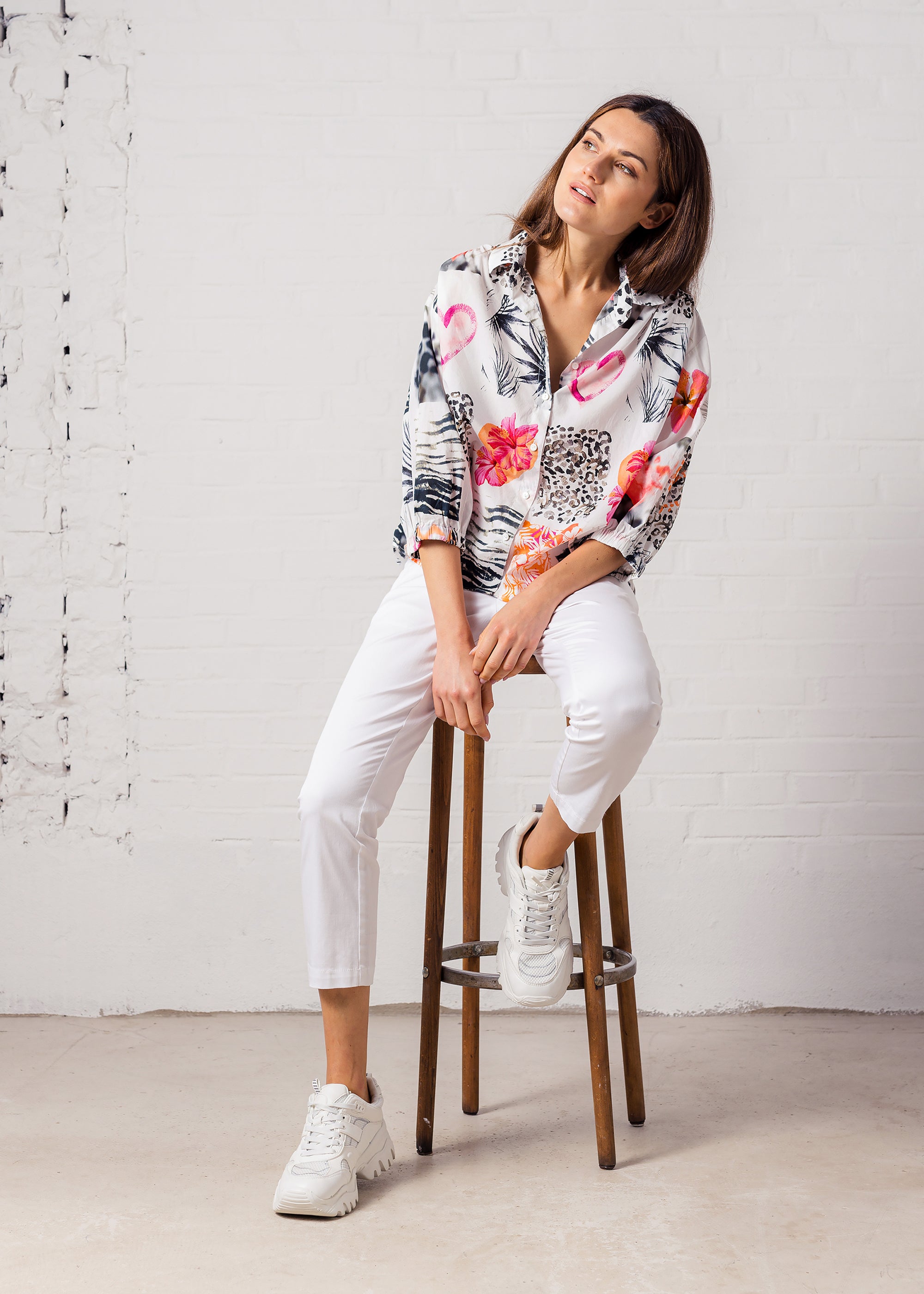 Printbluse aus organic cotton
