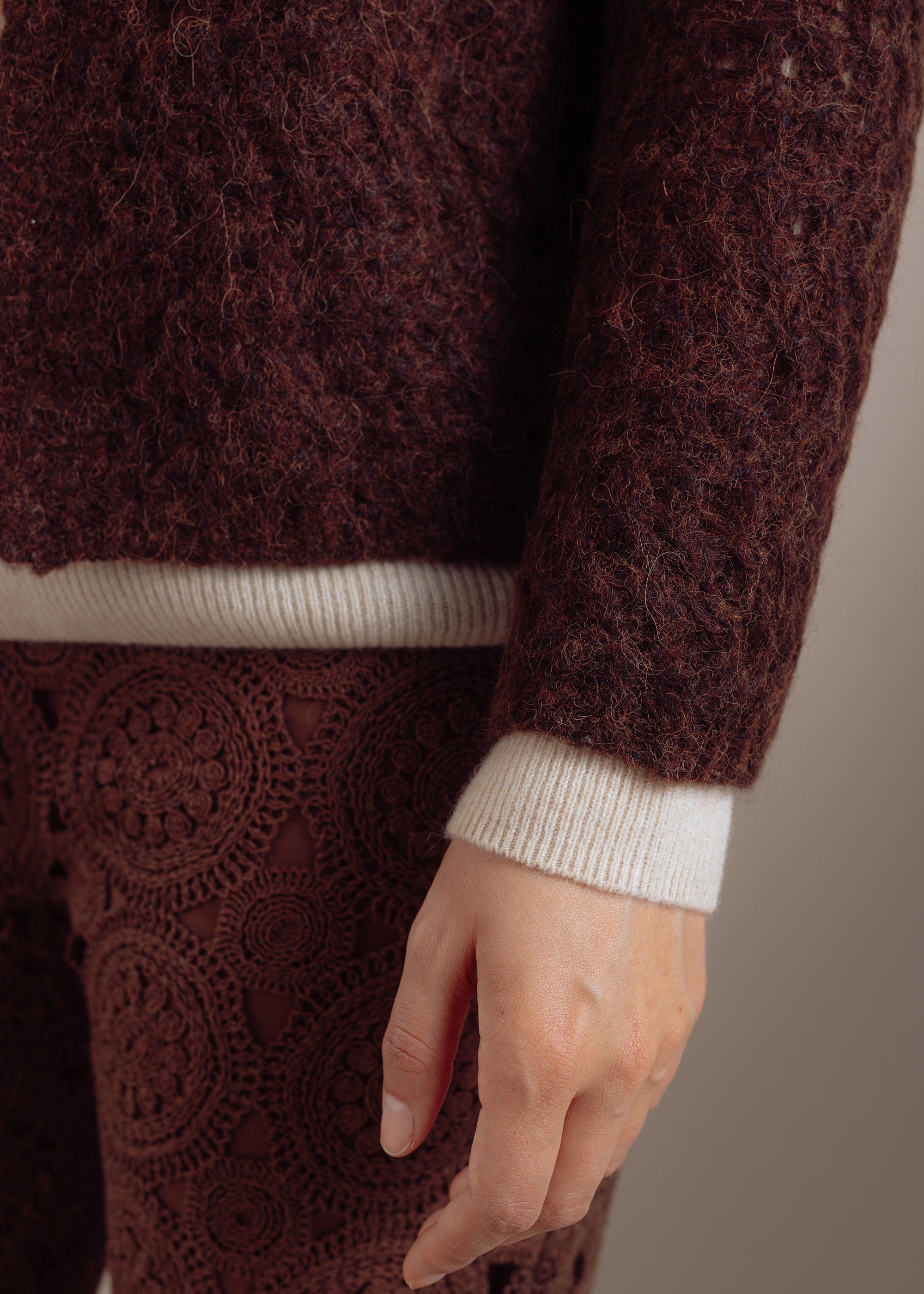 Strickjacke aus Woll-Alpaka-Mix