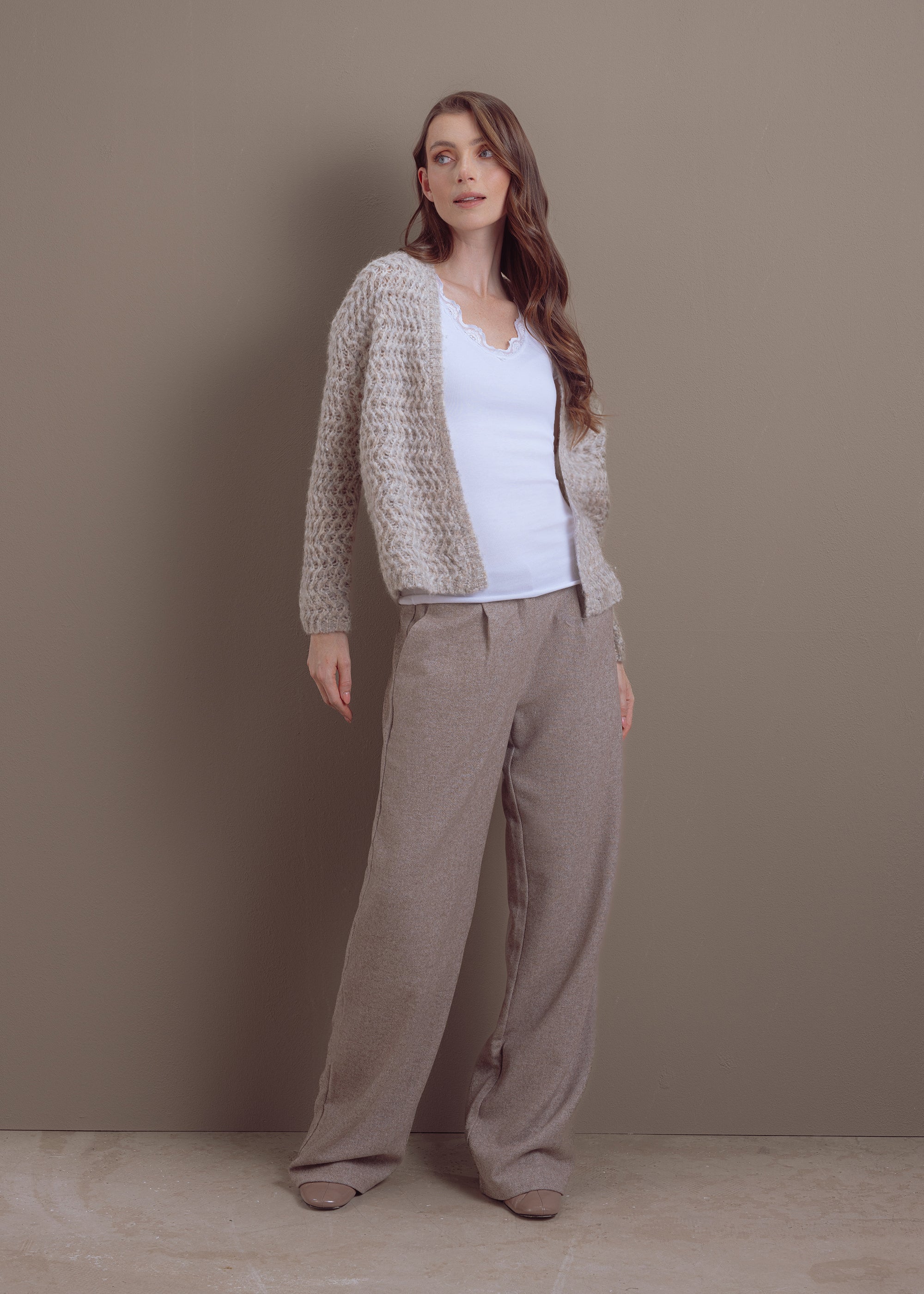 Strickjacke aus Woll-Alpaka-Mix