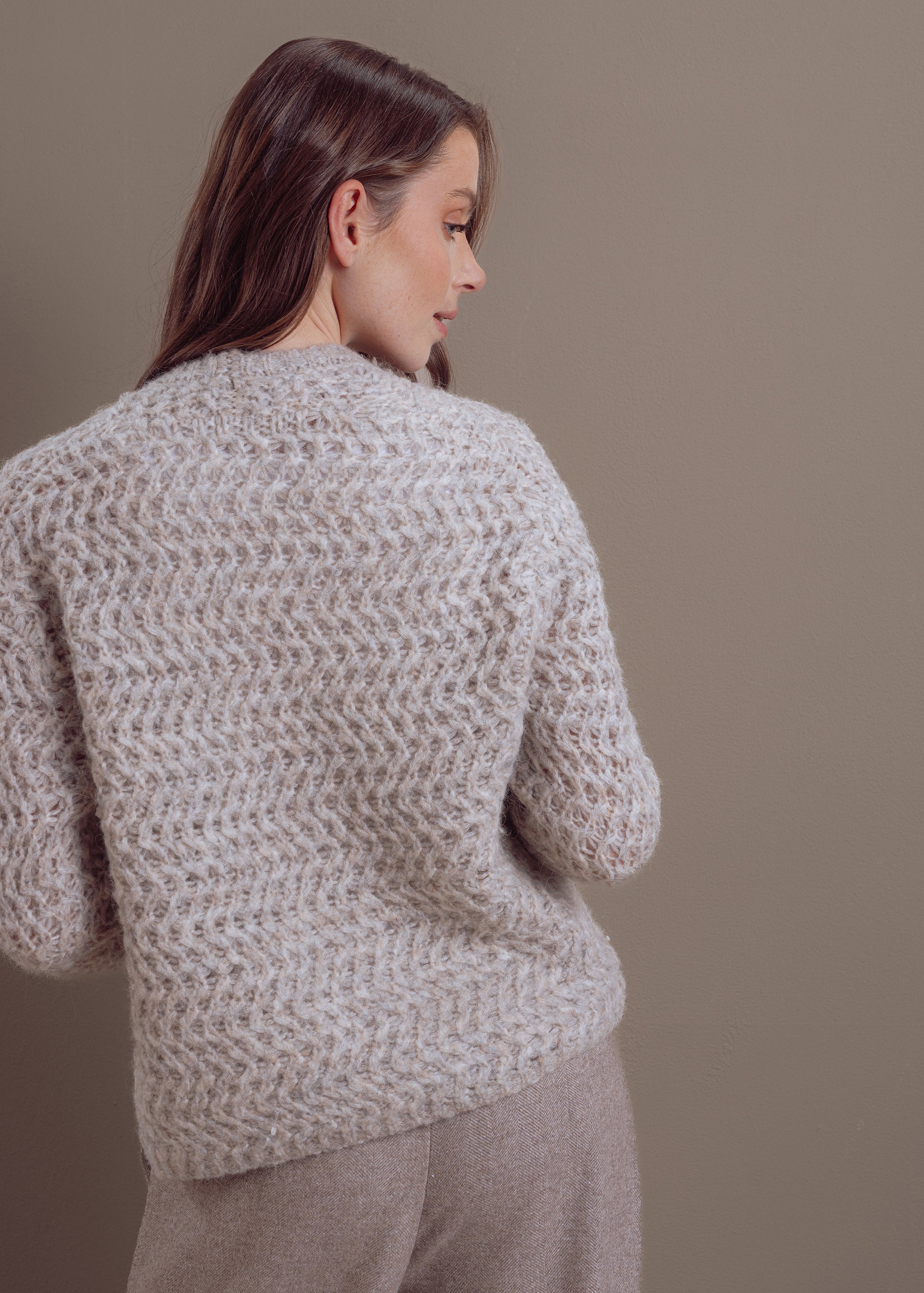 Strickjacke aus Woll-Alpaka-Mix