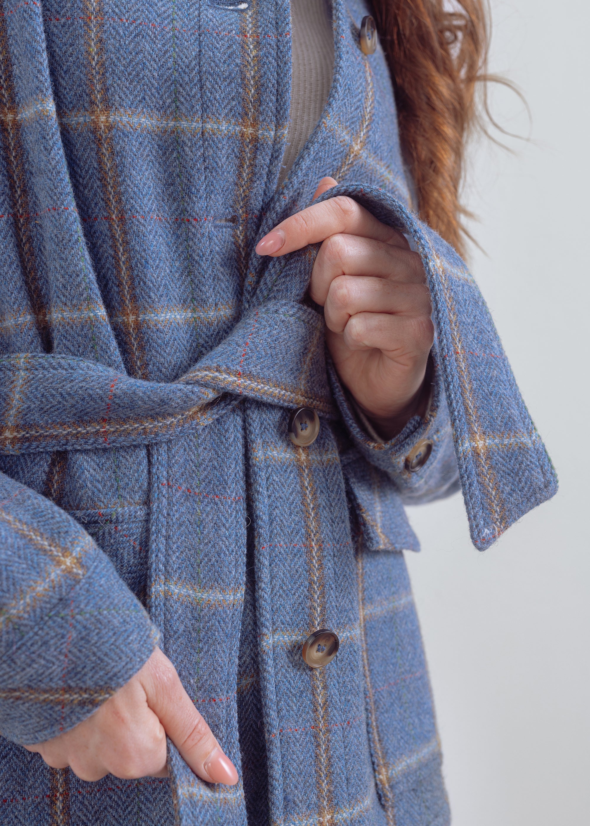 Karierte Wolljacke