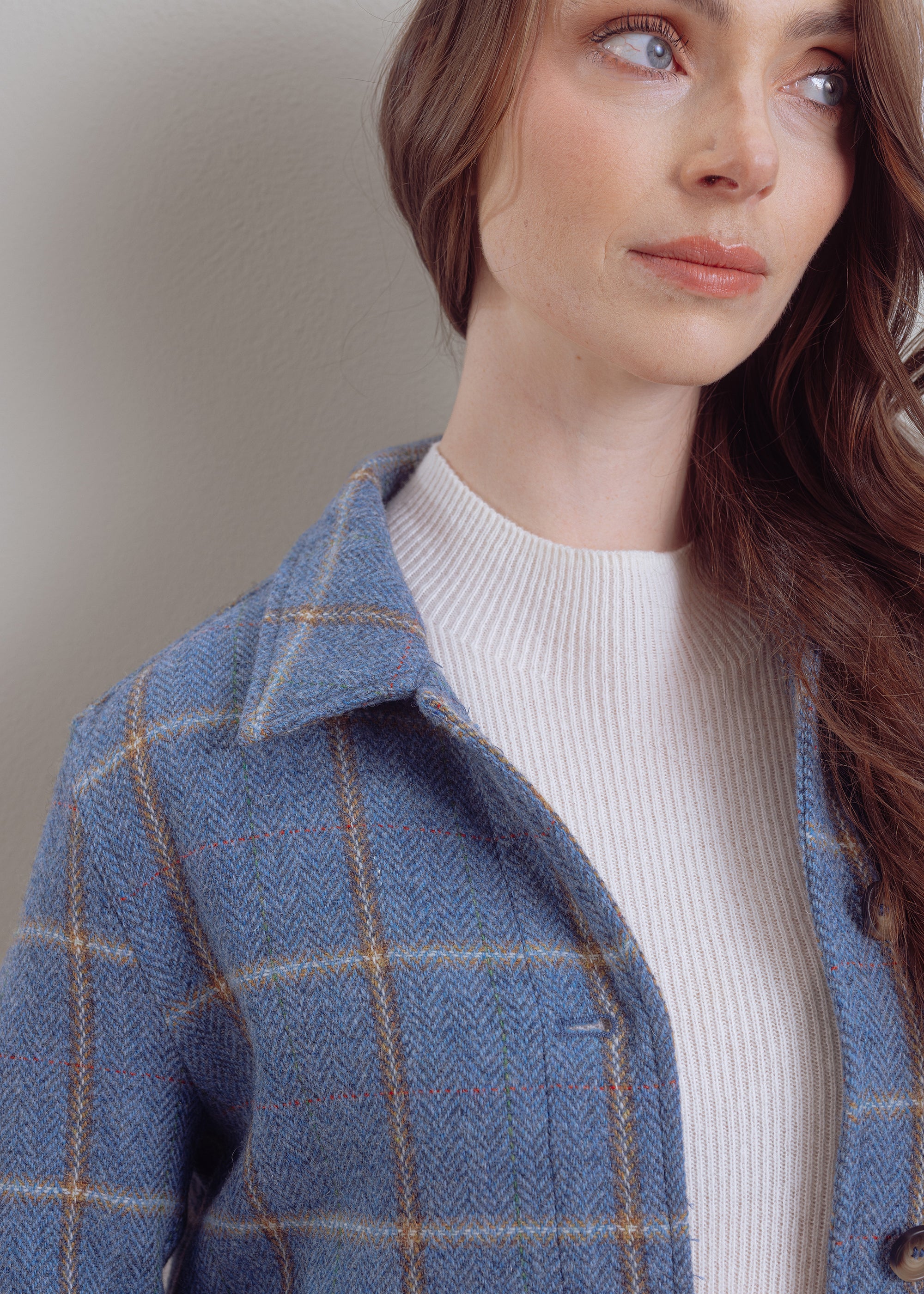 Karierte Wolljacke
