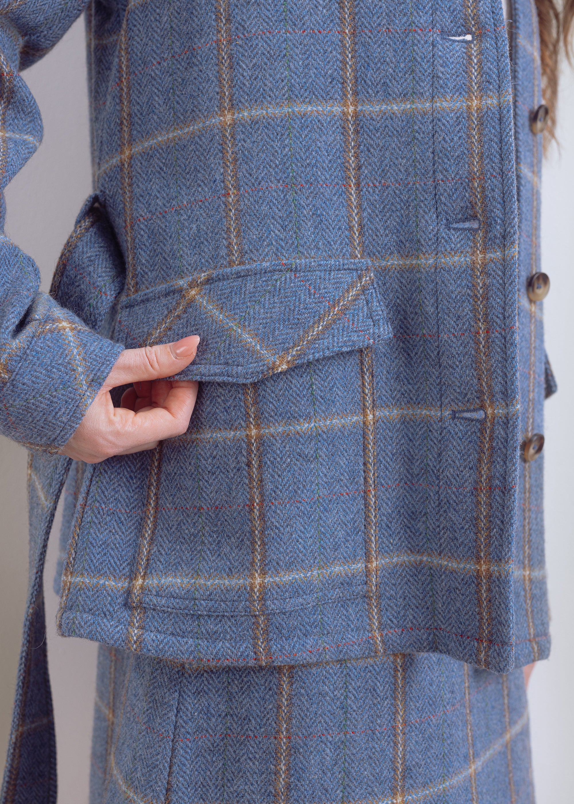 Karierte Wolljacke