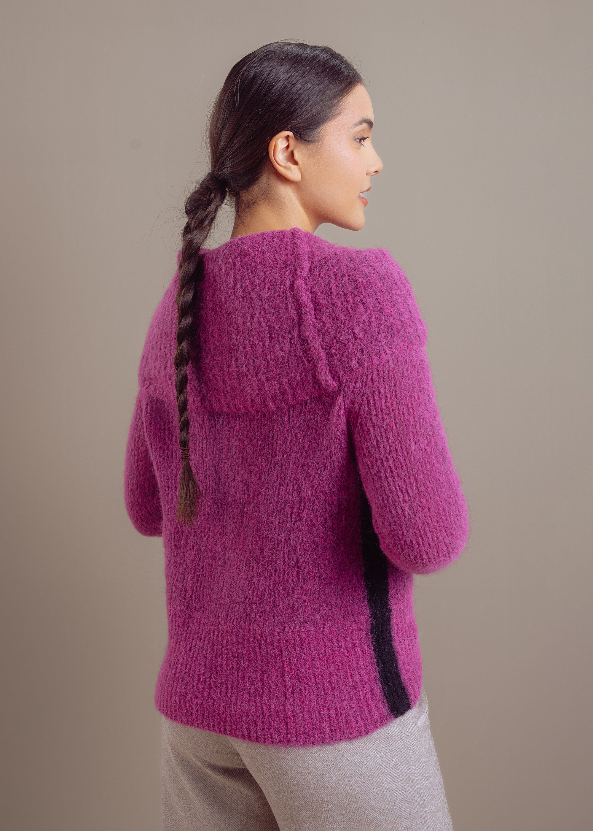 Alpaka-Woll-Mix Pullover mit breitem Kragen