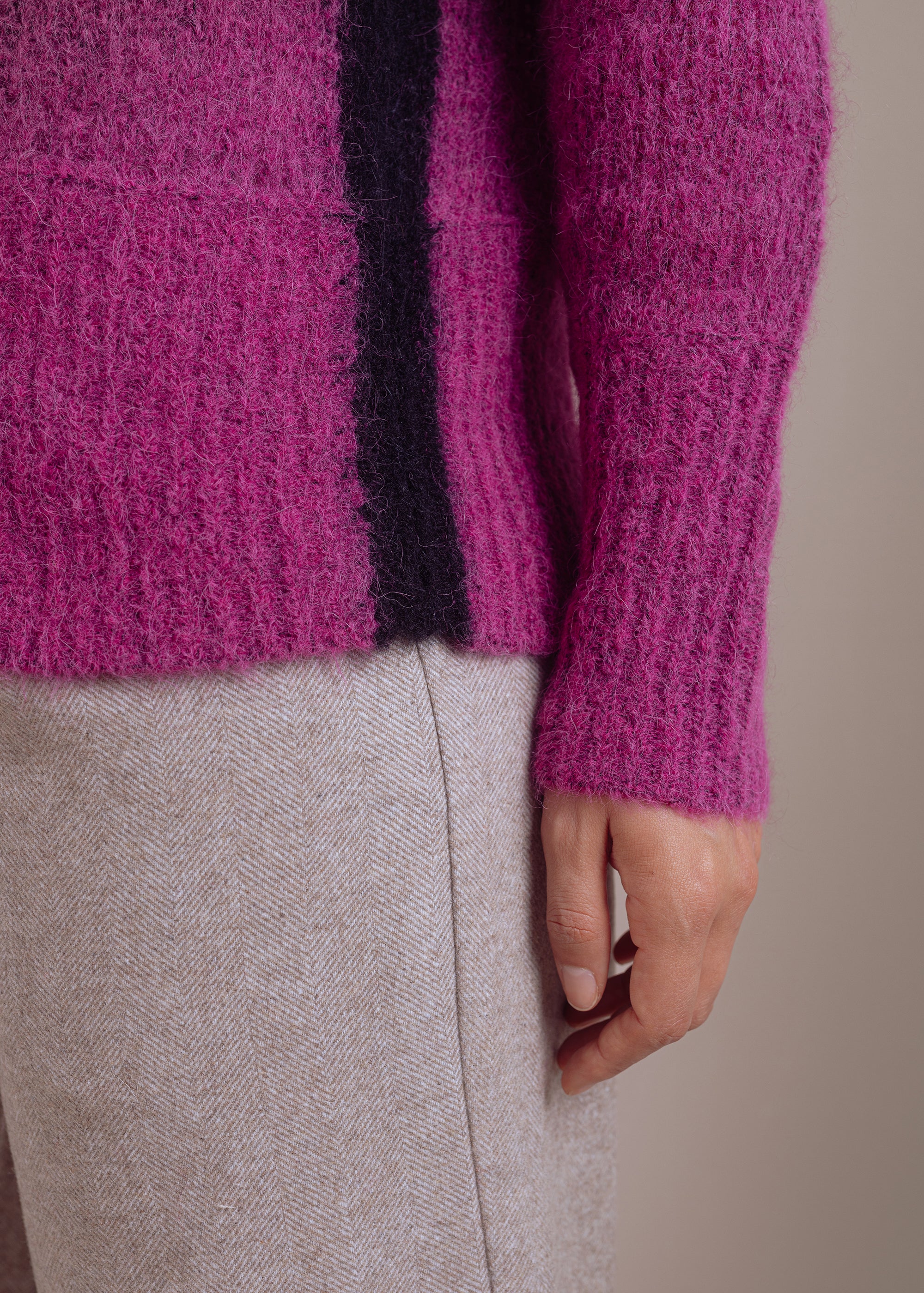 Alpaka-Woll-Mix Pullover mit breitem Kragen