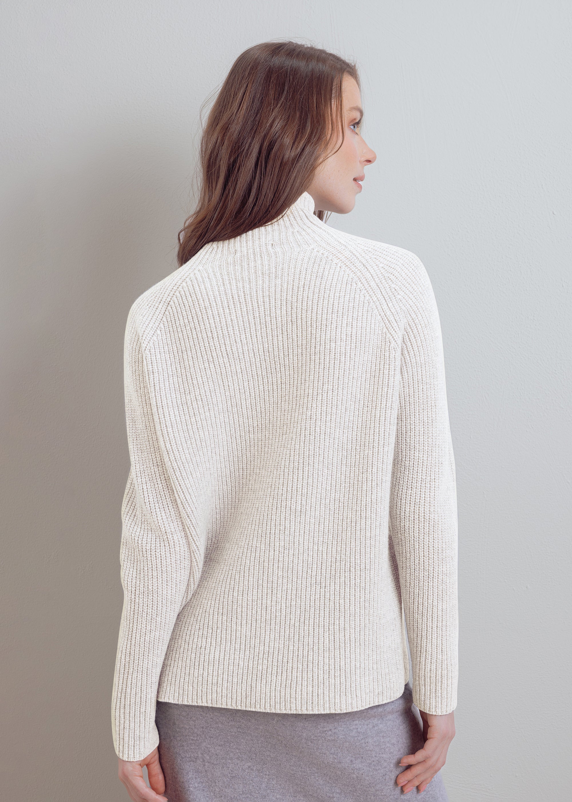 Wool turtleneck sweater with glitter detail