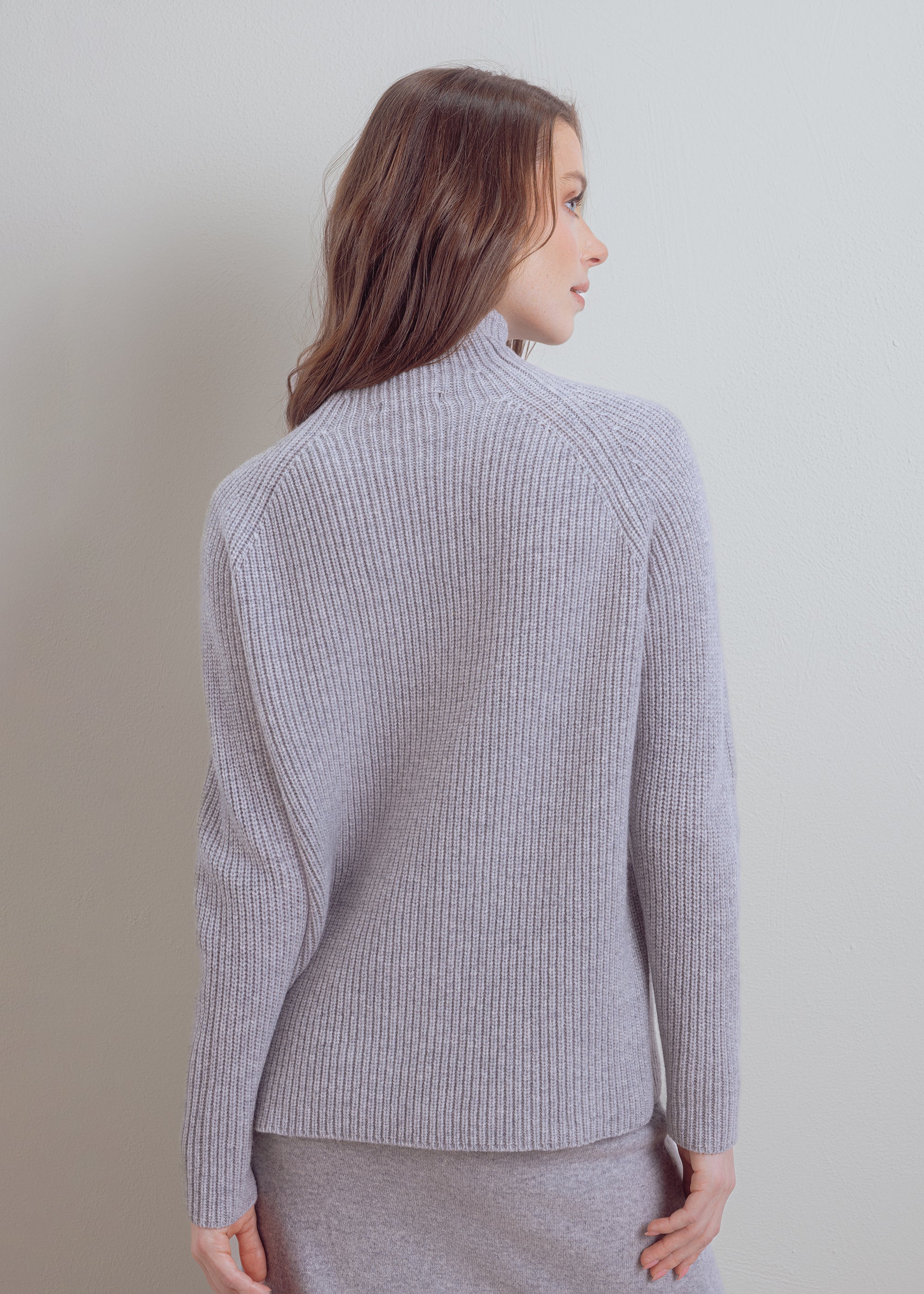 Wool turtleneck sweater with glitter detail