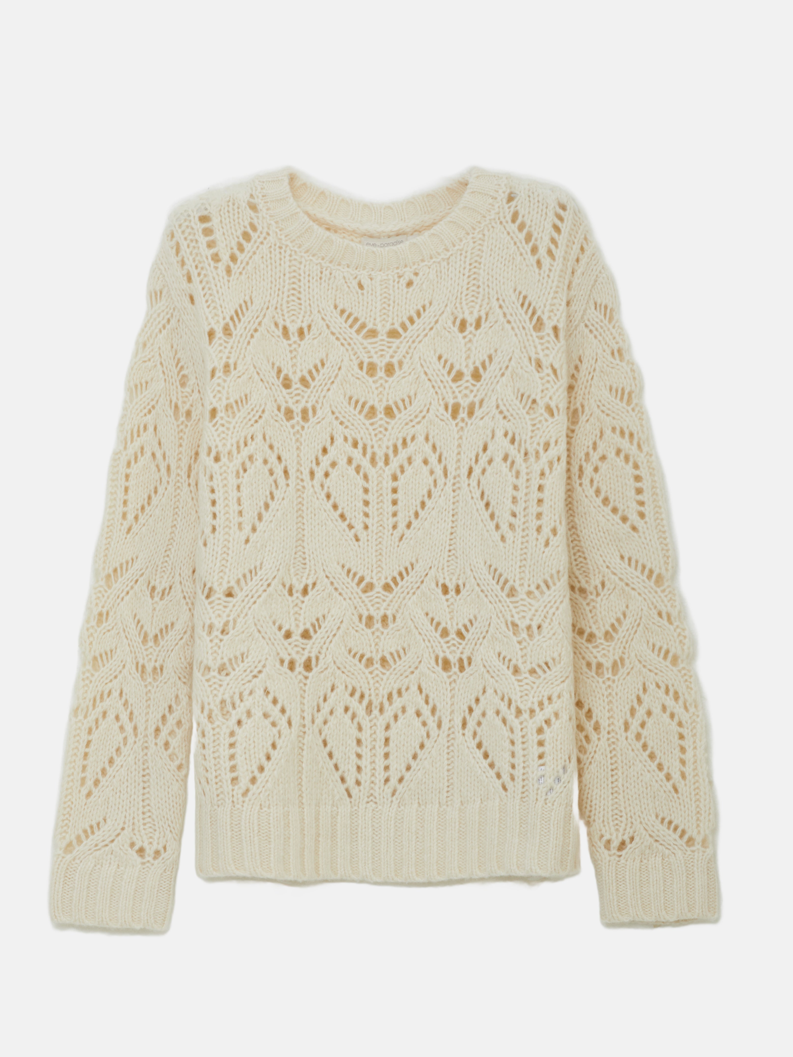 Ajour sweater made of wool-cotton blend