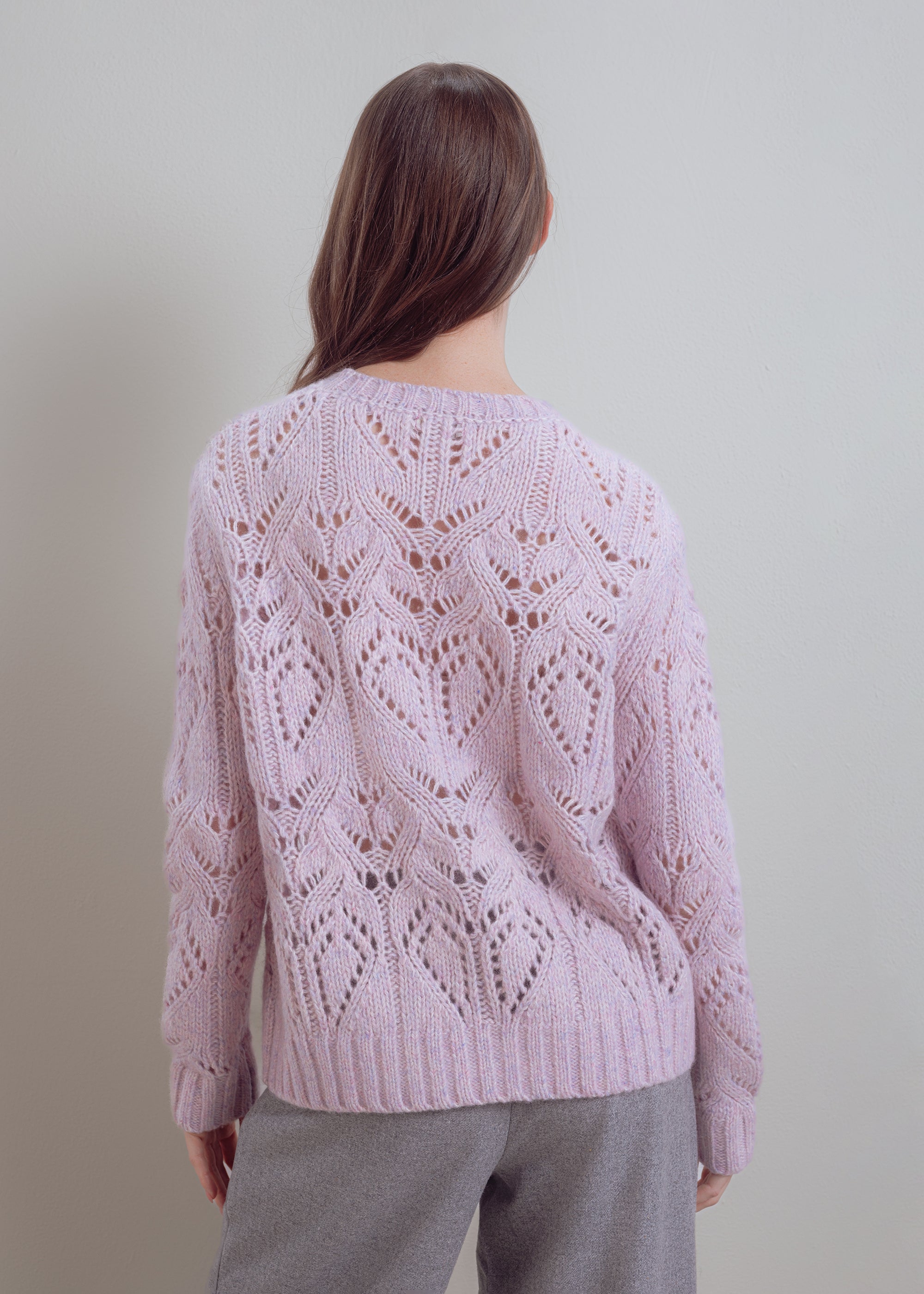Ajour sweater made of wool-cotton blend