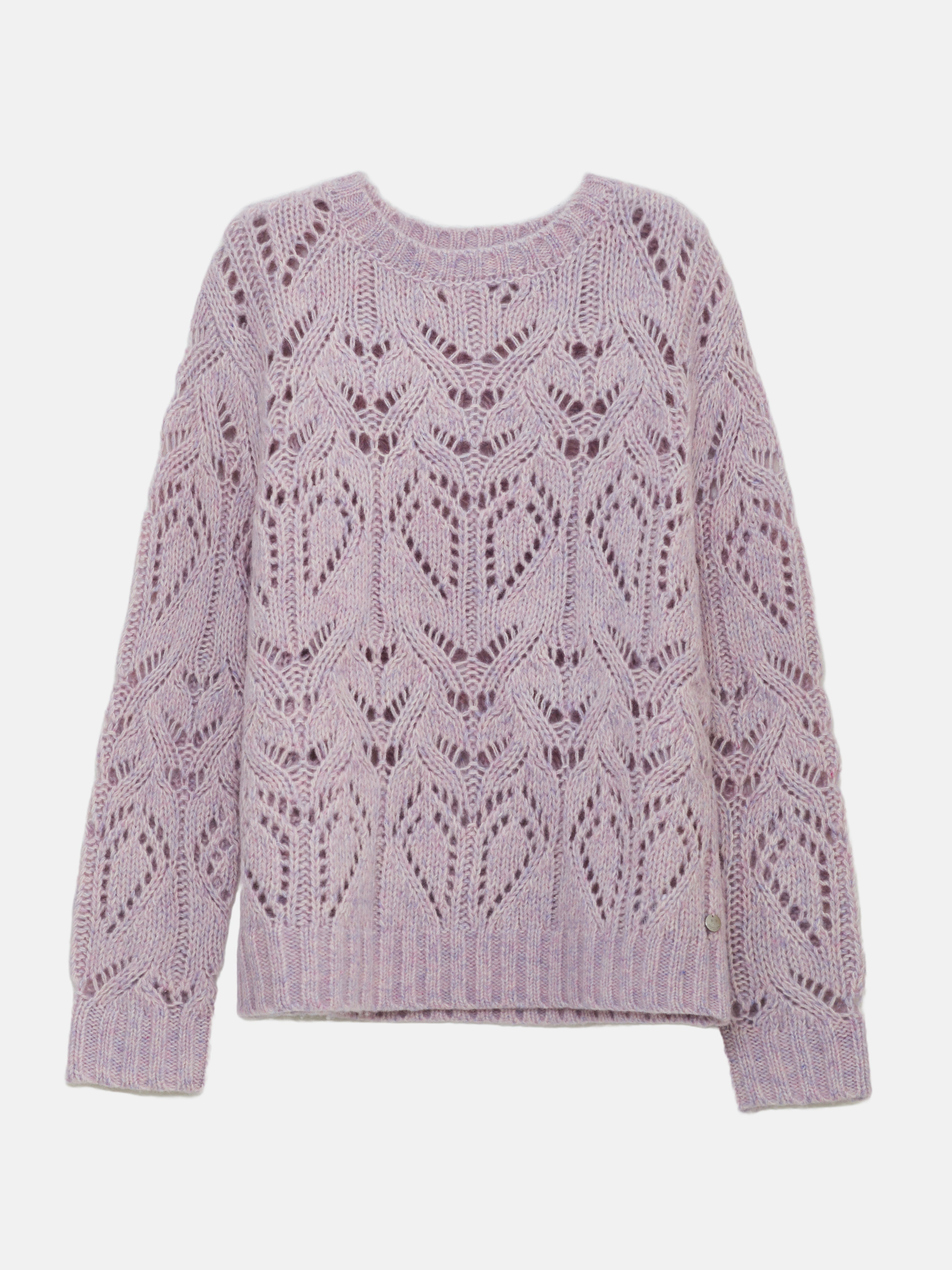 Ajour sweater made of wool-cotton blend