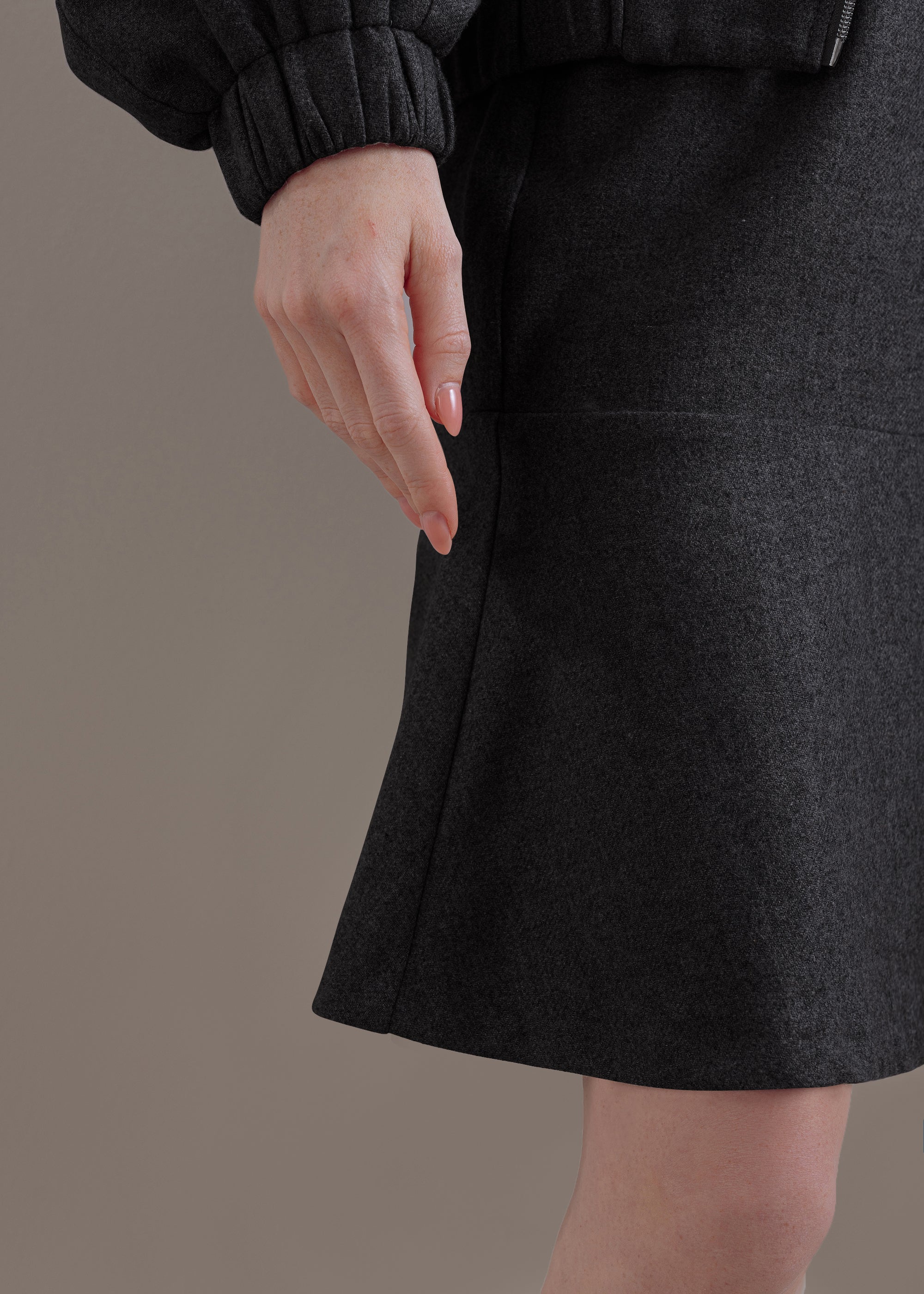 Wool-viscose blend miniskirt
