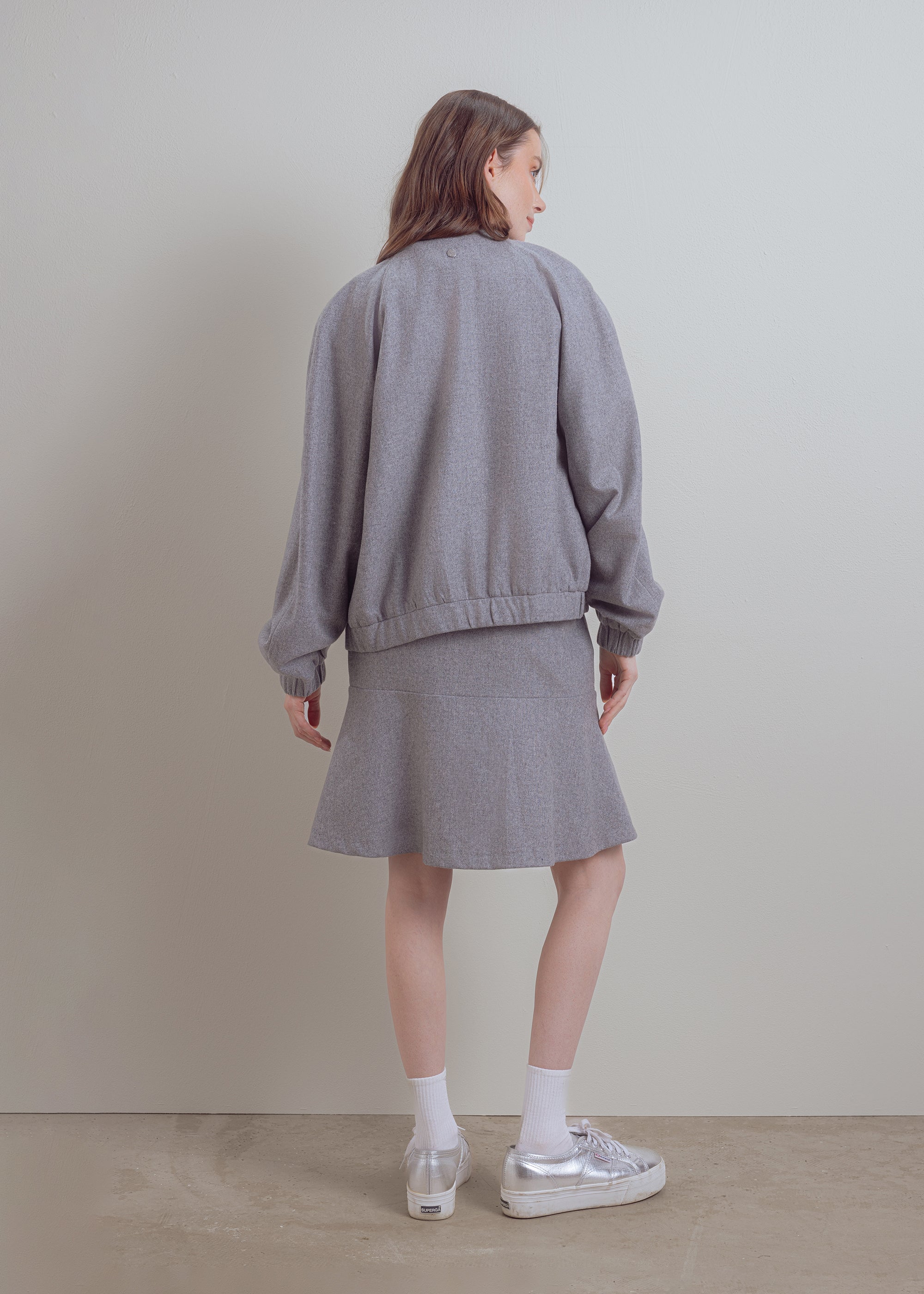 Wool-viscose blend miniskirt