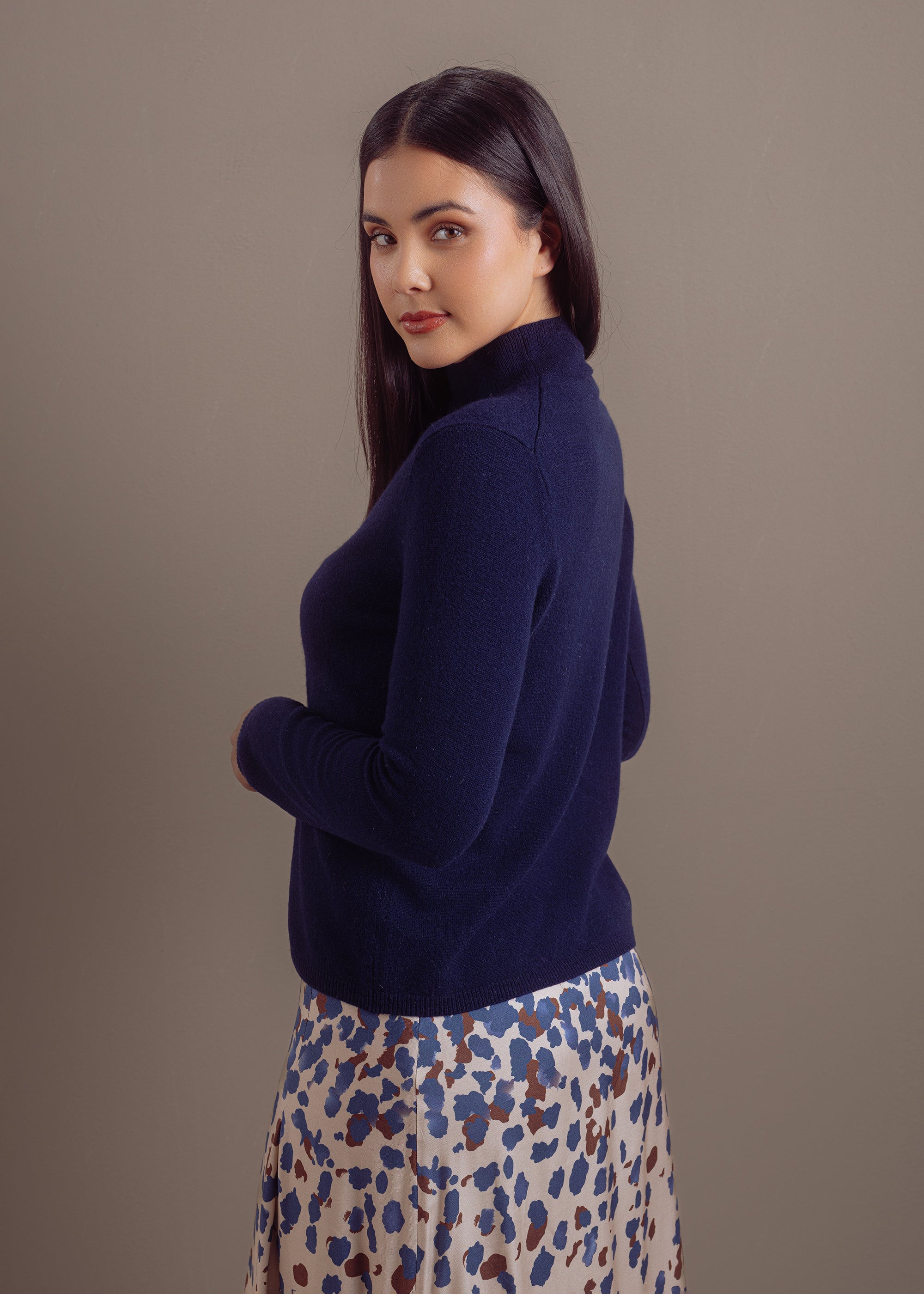 Feinstrick-Rollkragenpullover aus reiner Merinowolle
