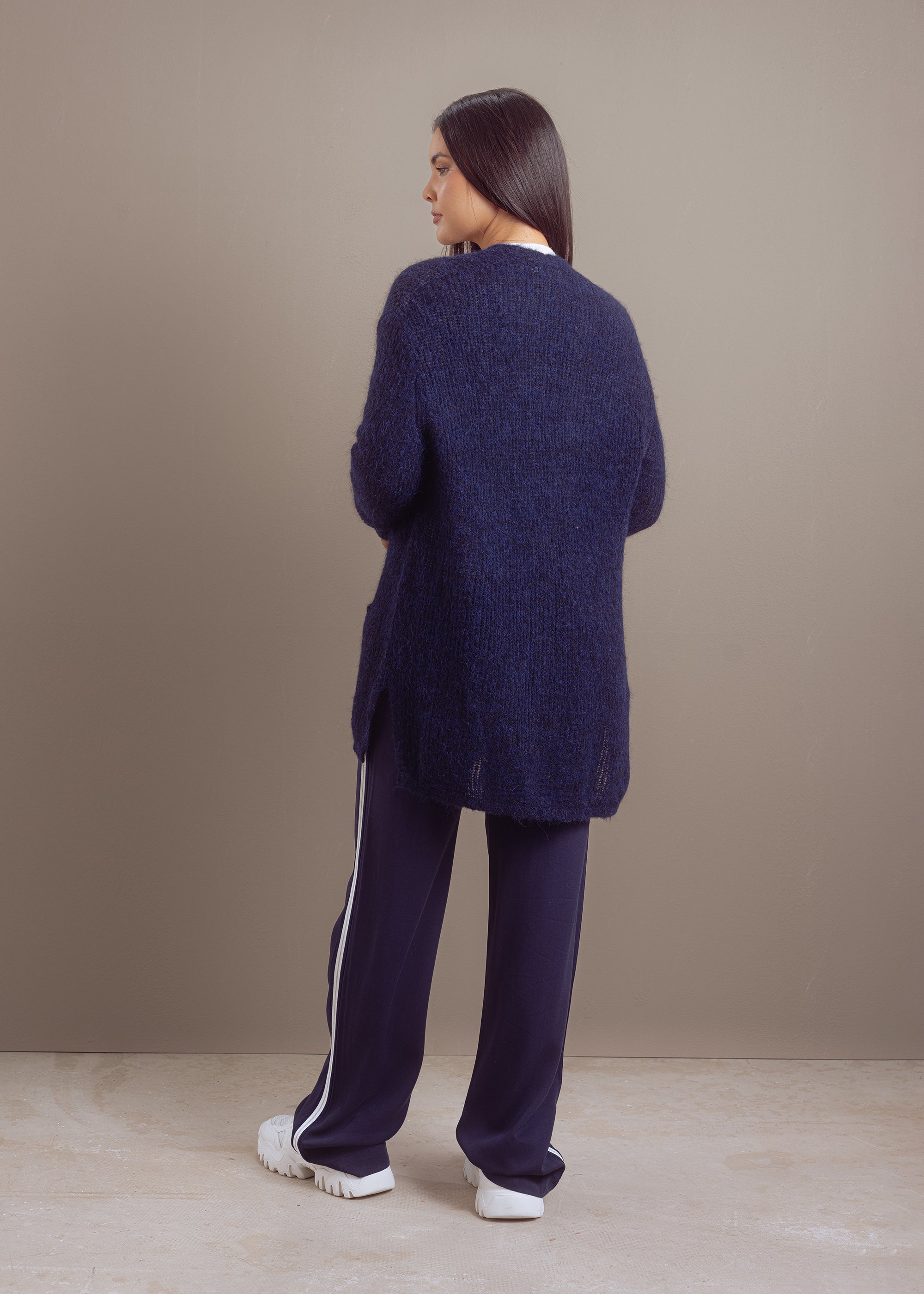 Strickjacke aus Alpaka-Mix mit aufgesetzten Taschen