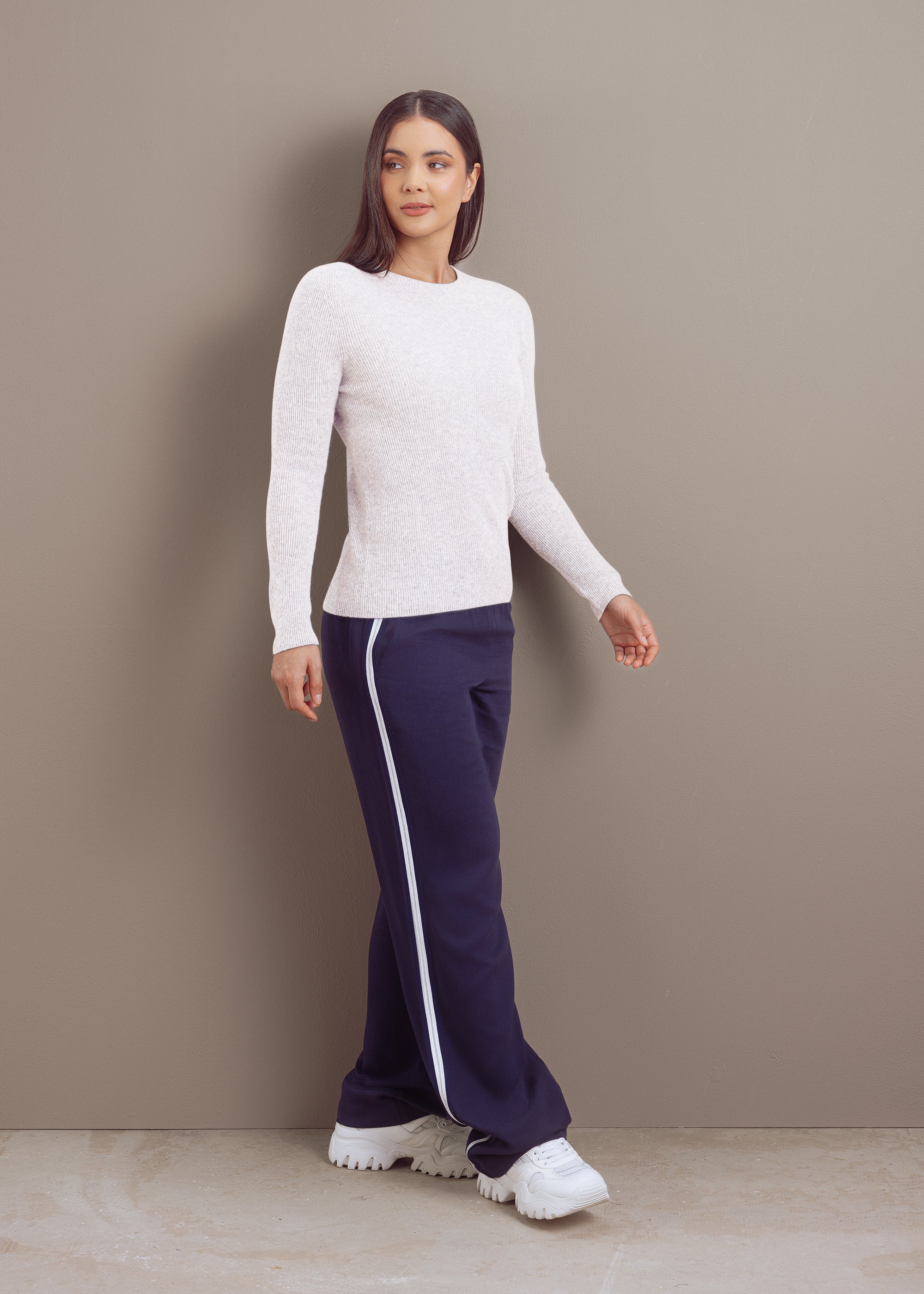 Kaschmirpullover mit Rundhalsausschnitt