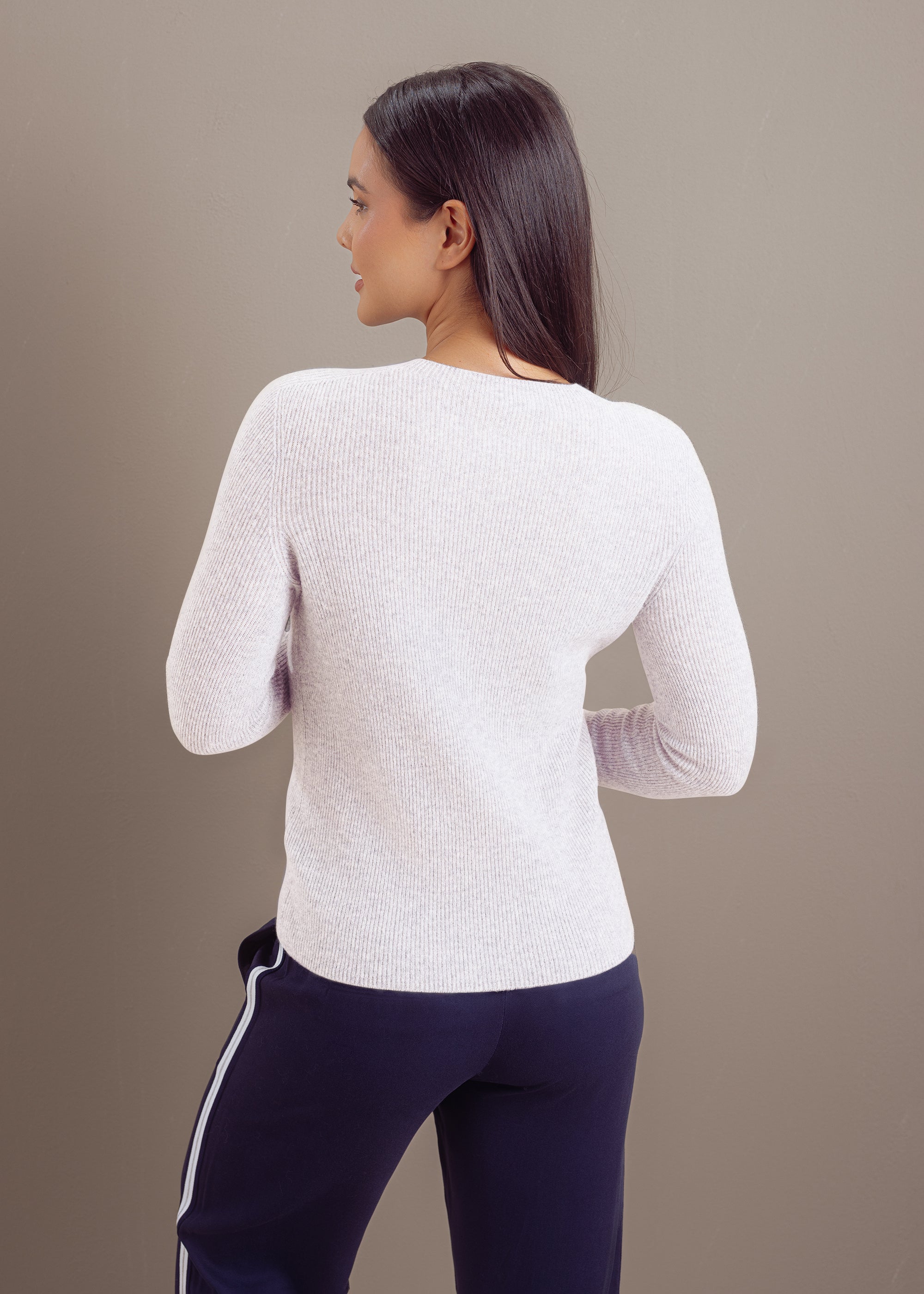 Kaschmirpullover mit Rundhalsausschnitt