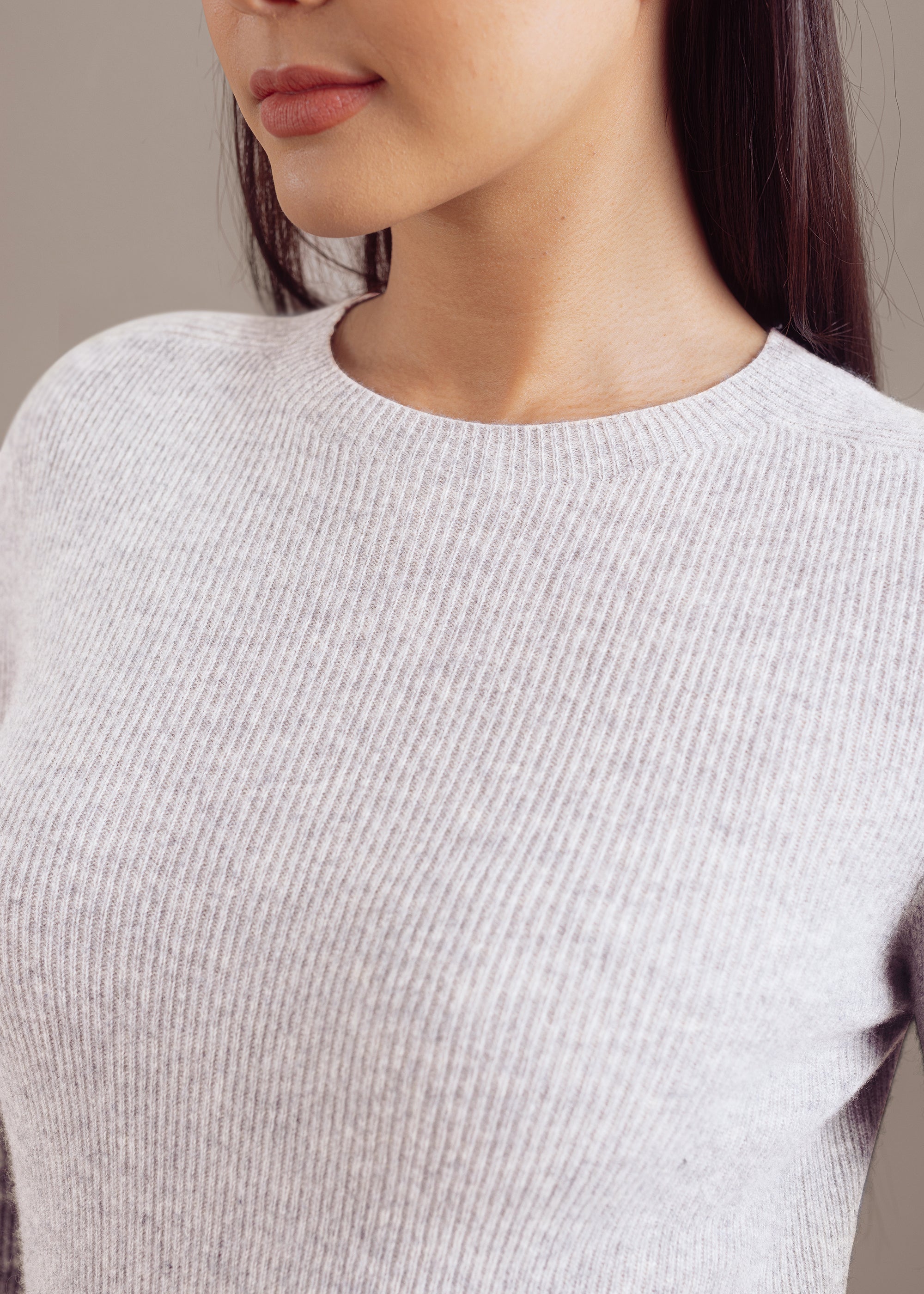 Kaschmirpullover mit Rundhalsausschnitt