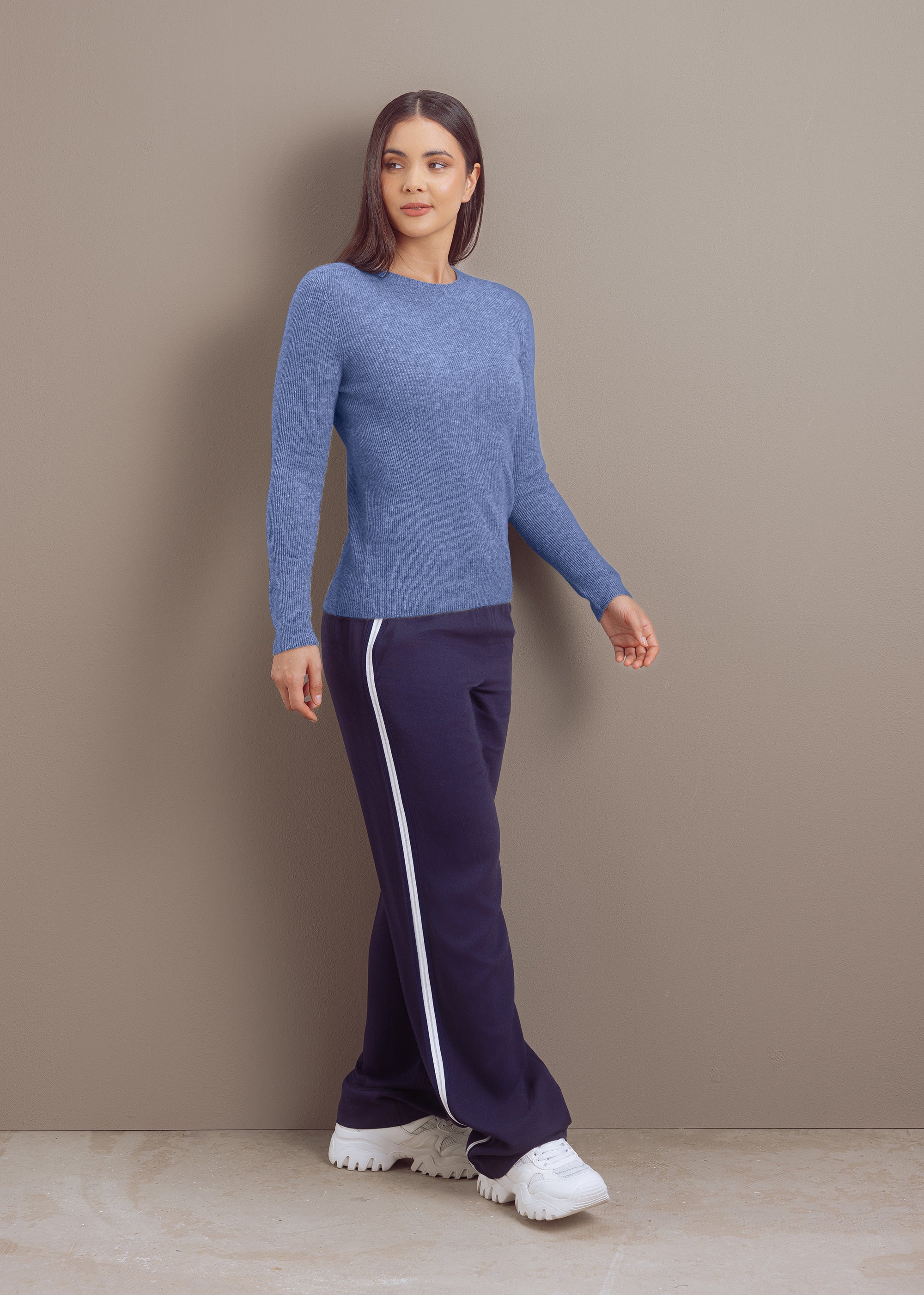Kaschmirpullover mit Rundhalsausschnitt