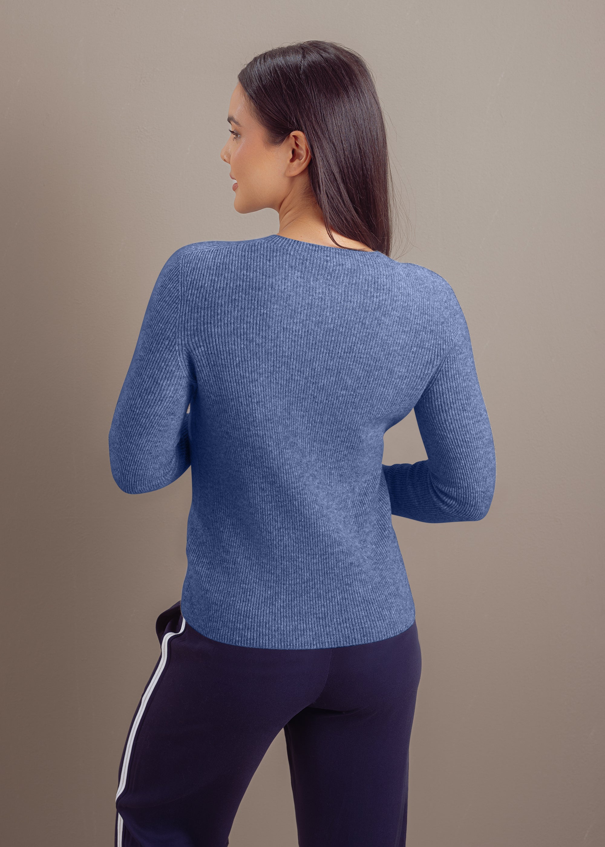 Kaschmirpullover mit Rundhalsausschnitt