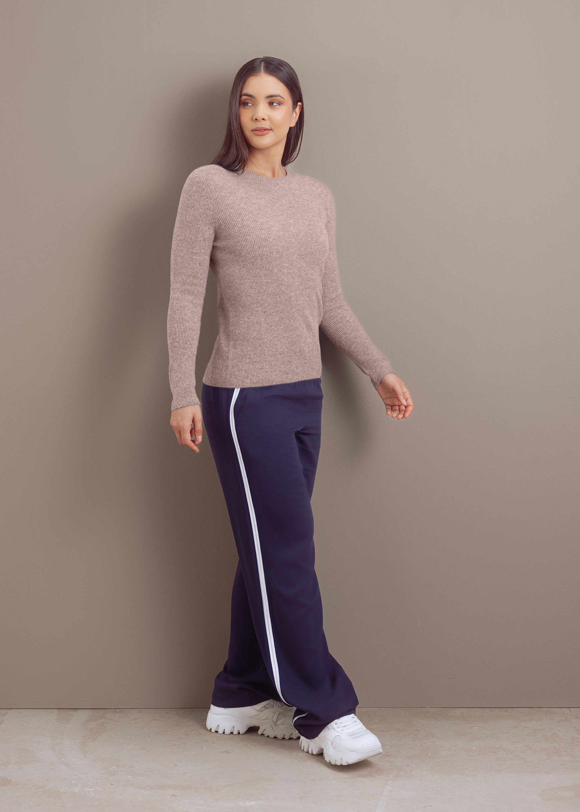 Kaschmirpullover mit Rundhalsausschnitt