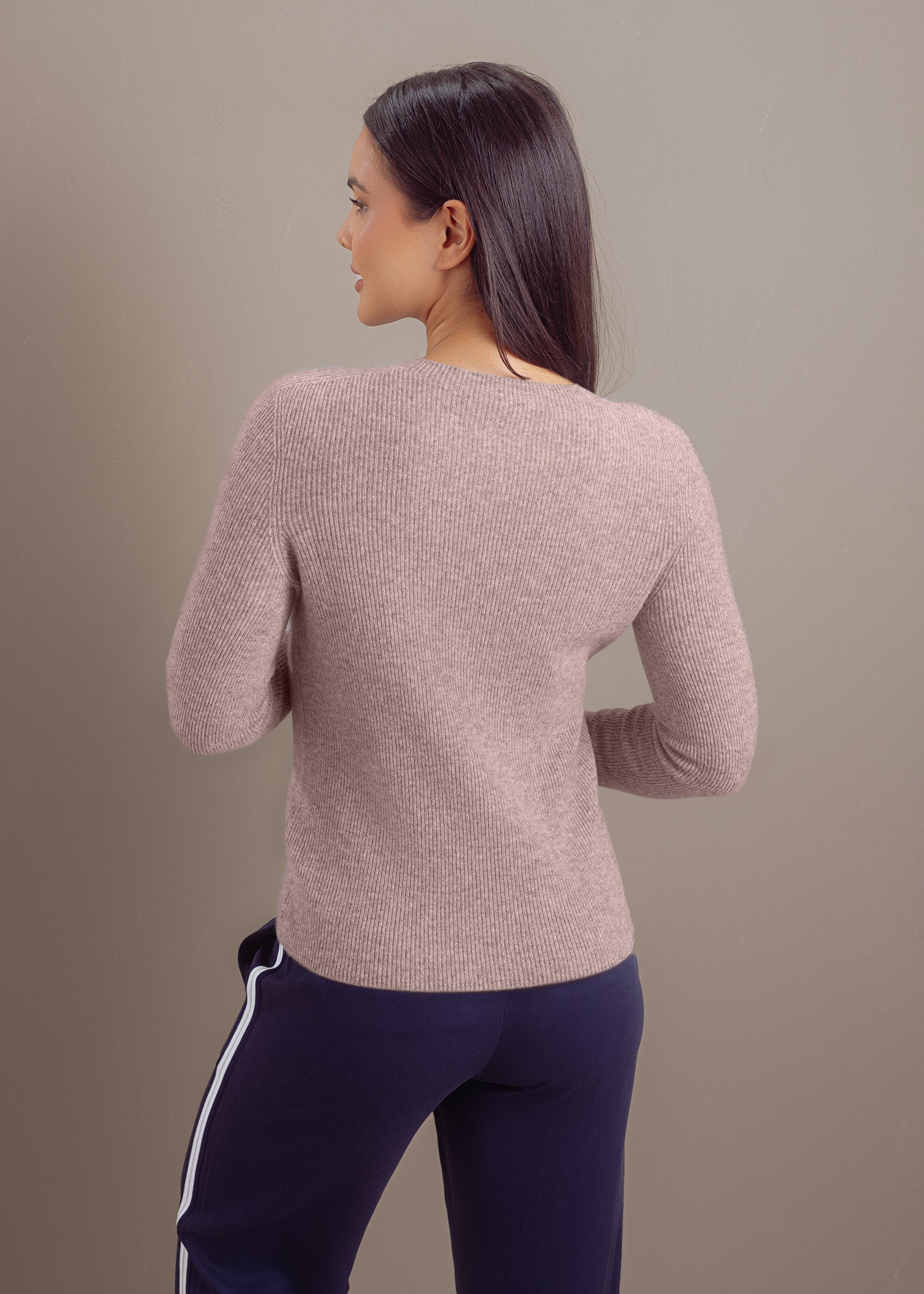 Kaschmirpullover mit Rundhalsausschnitt