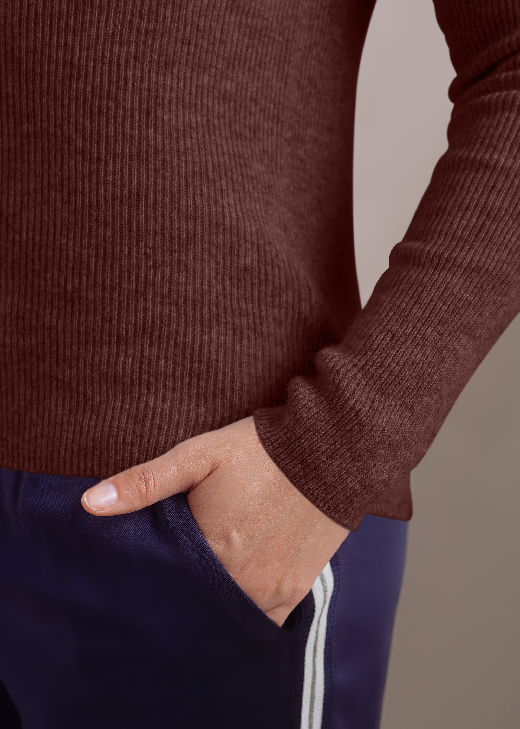 Kaschmirpullover mit Rundhalsausschnitt
