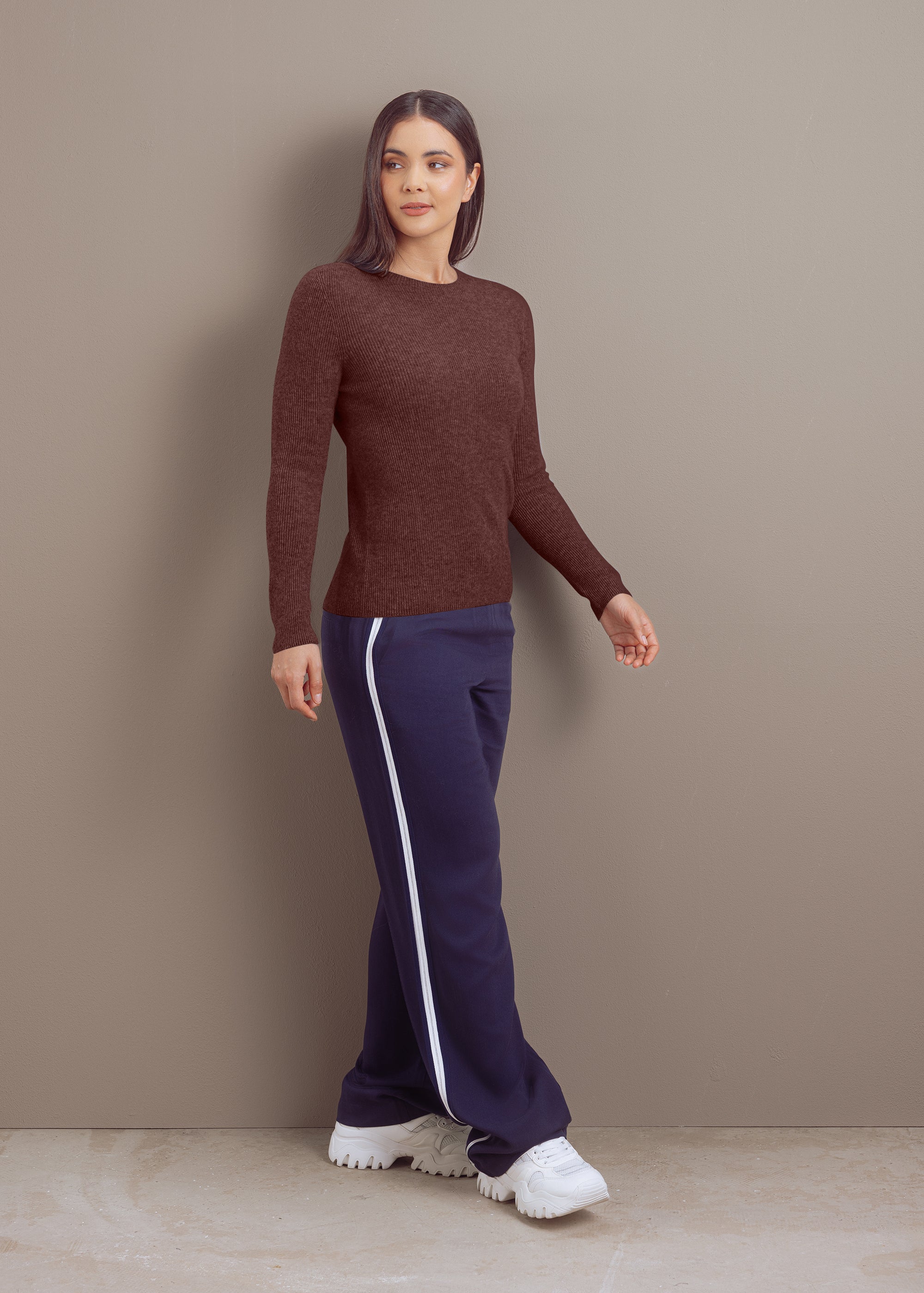 Kaschmirpullover mit Rundhalsausschnitt