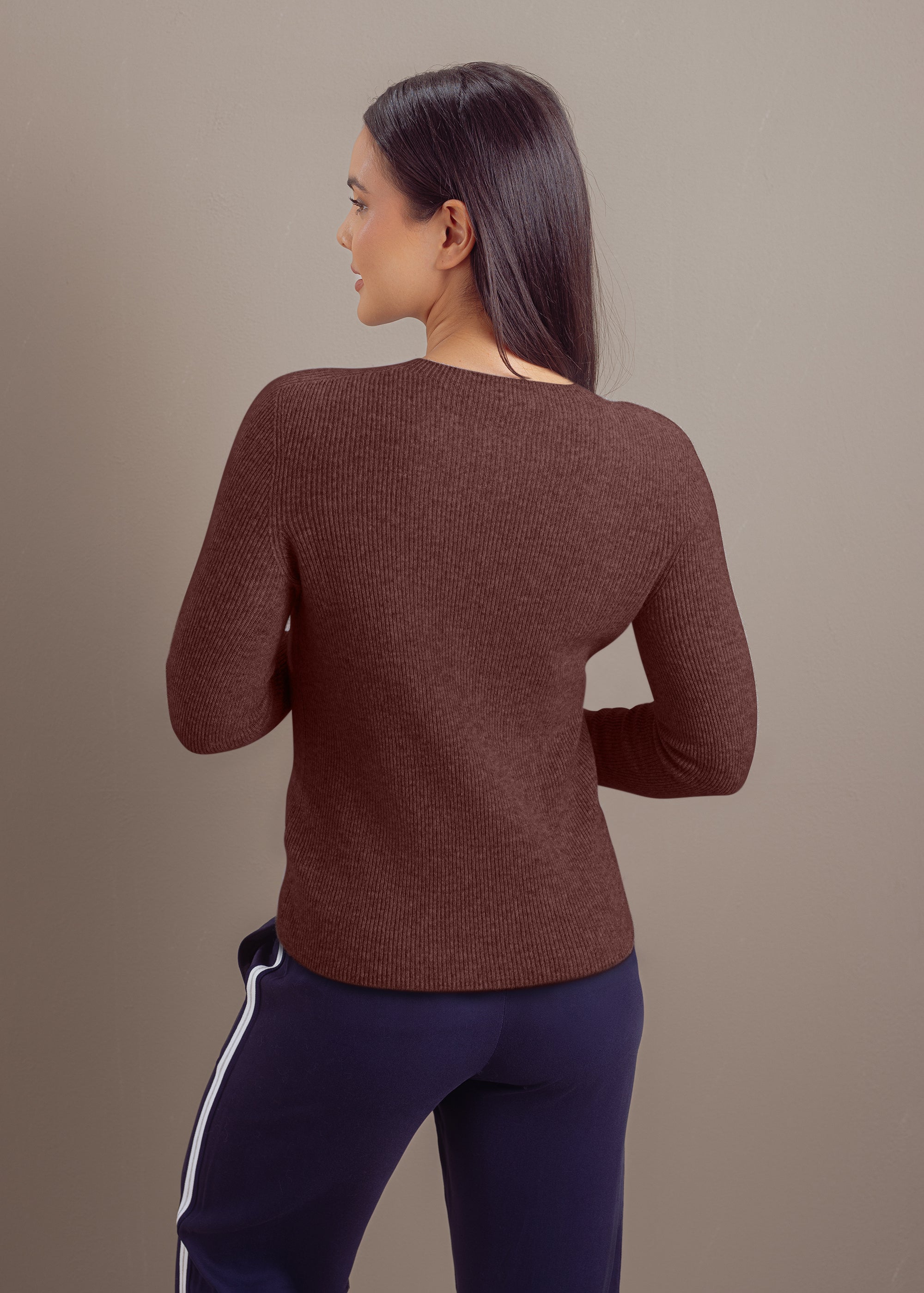 Kaschmirpullover mit Rundhalsausschnitt