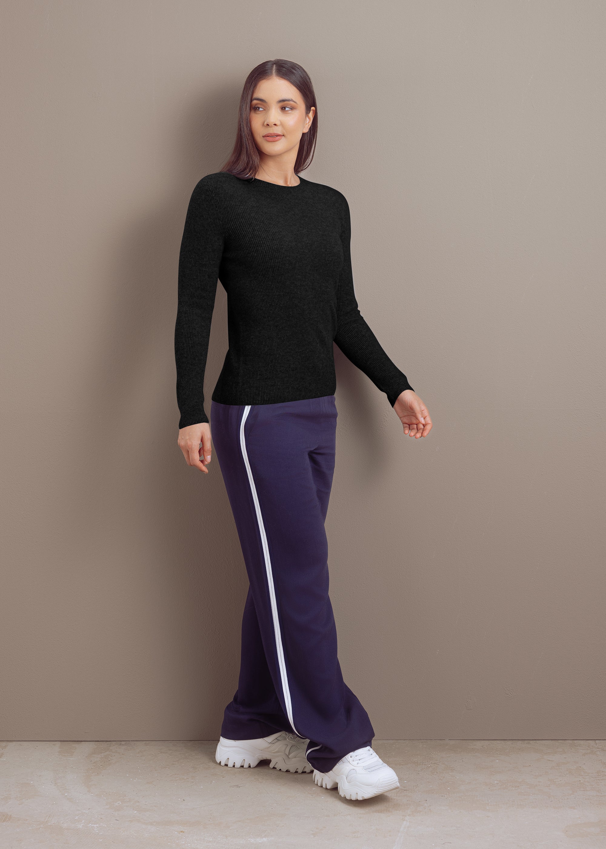 Kaschmirpullover mit Rundhalsausschnitt