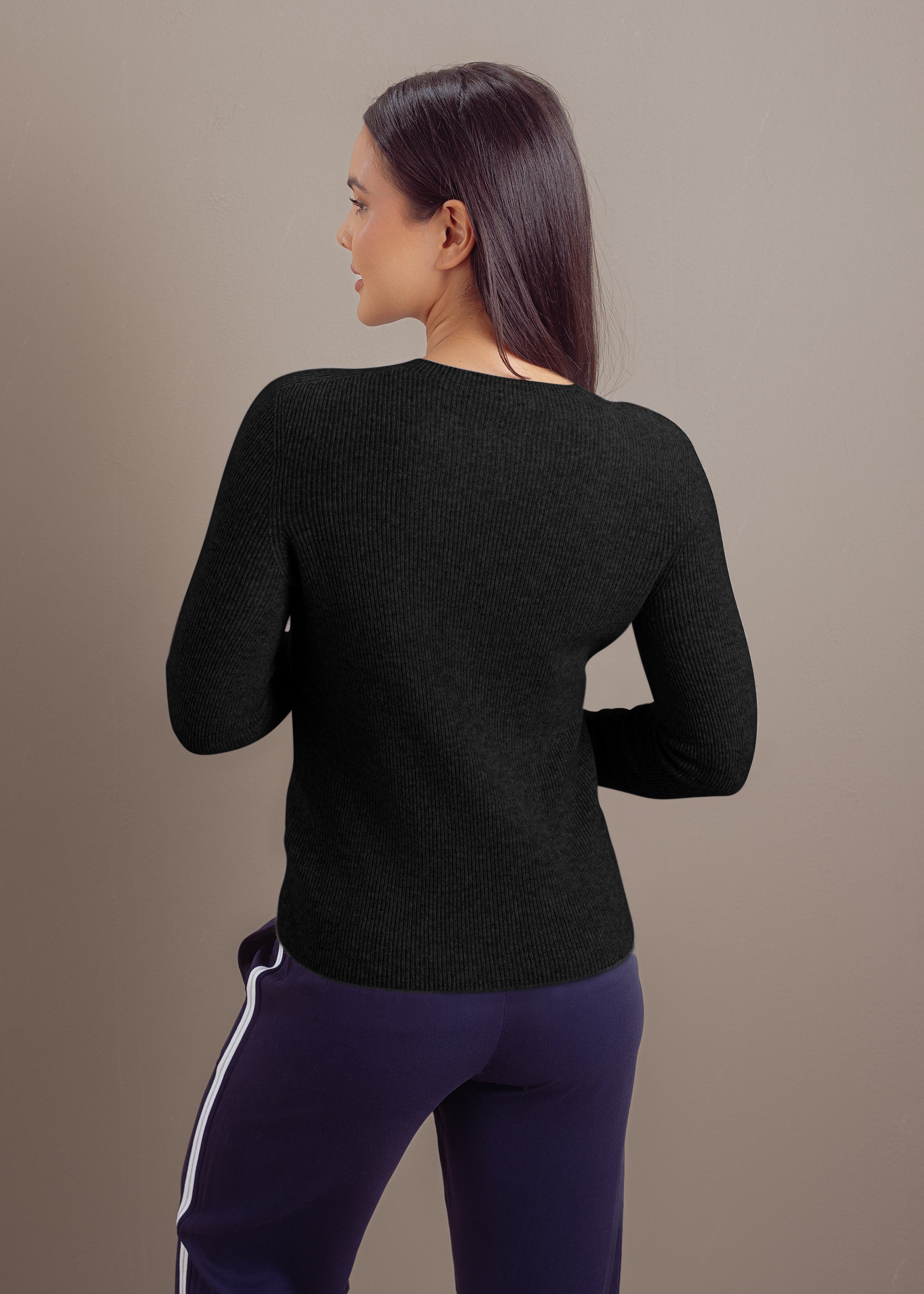Kaschmirpullover mit Rundhalsausschnitt