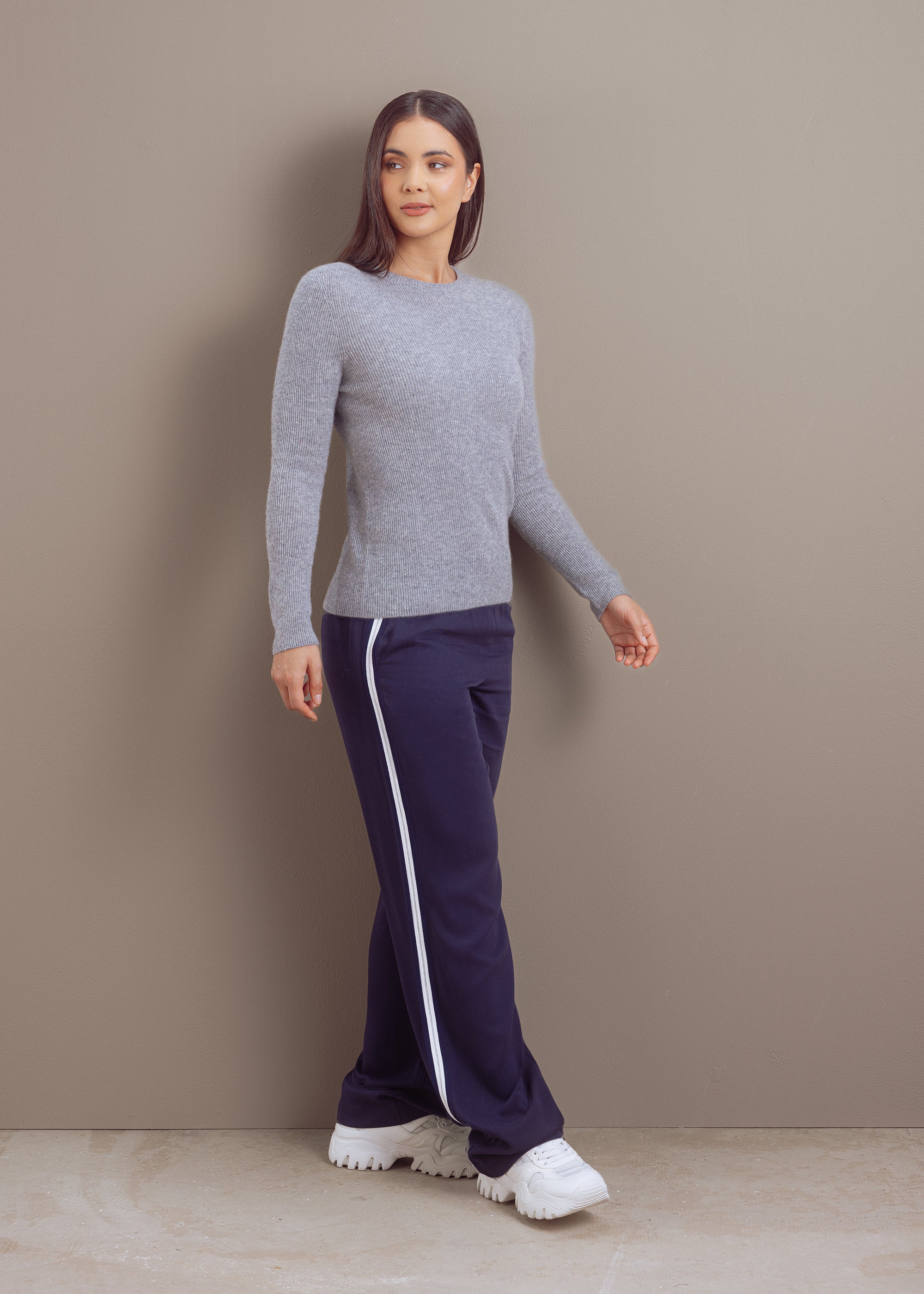 Kaschmirpullover mit Rundhalsausschnitt