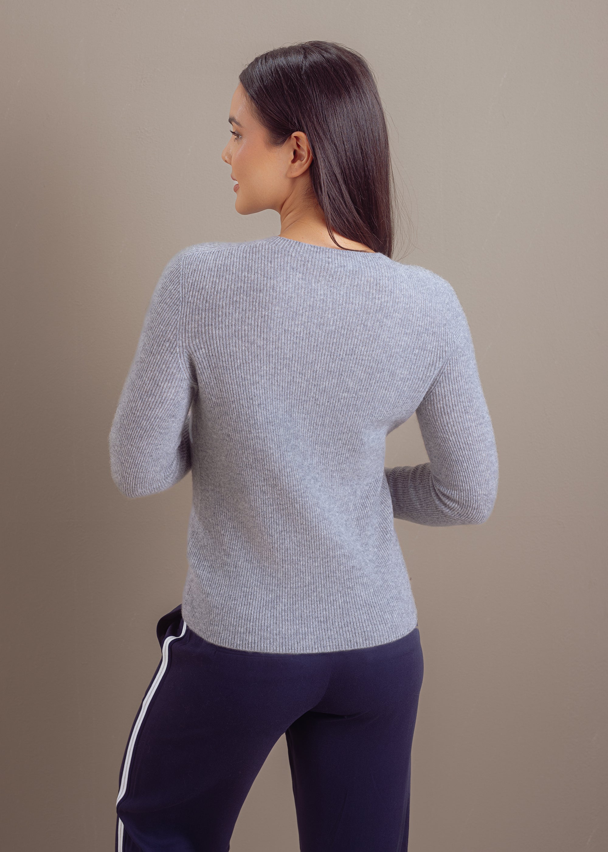 Kaschmirpullover mit Rundhalsausschnitt