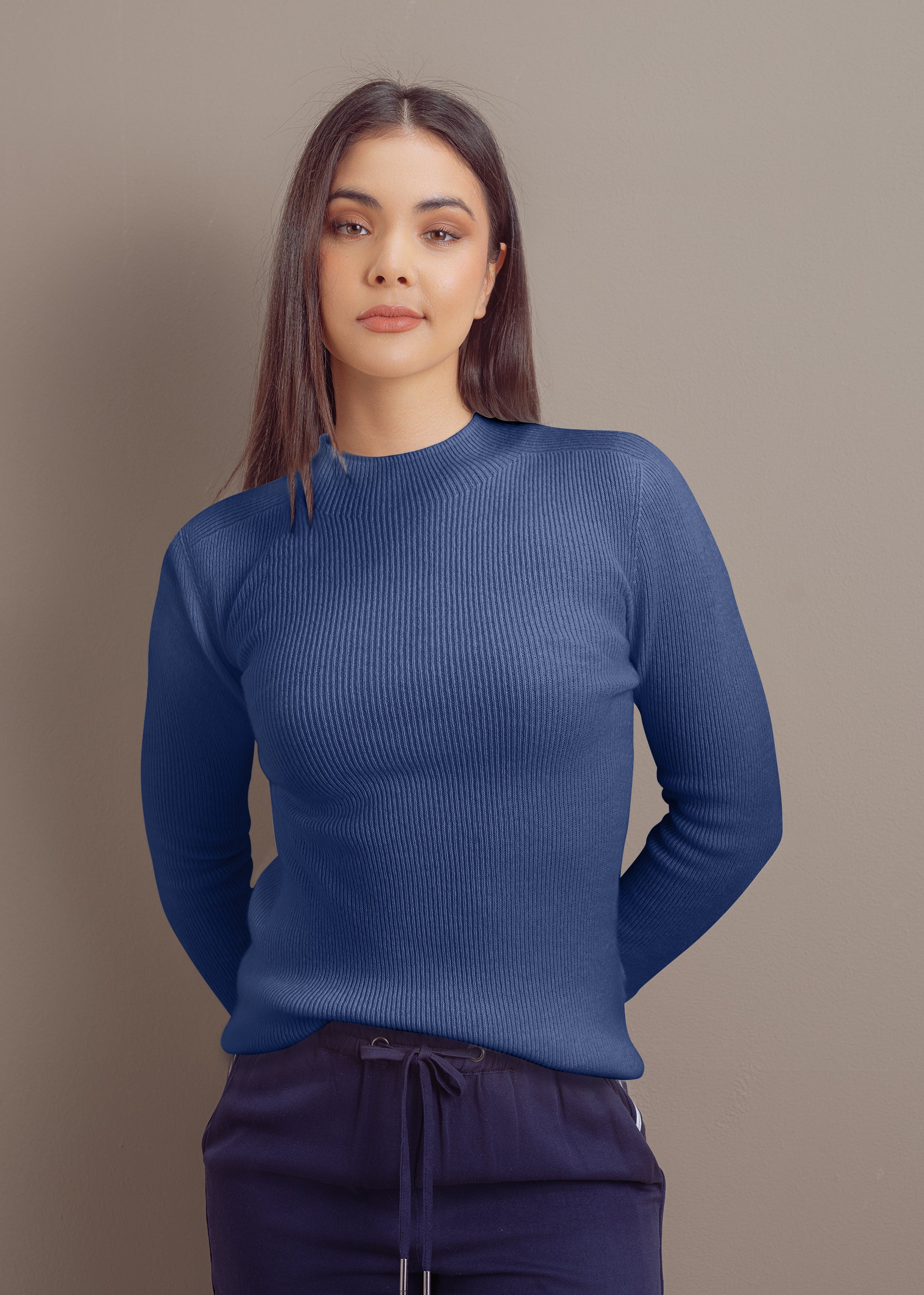Kaschmirpullover mit Stehkragen
