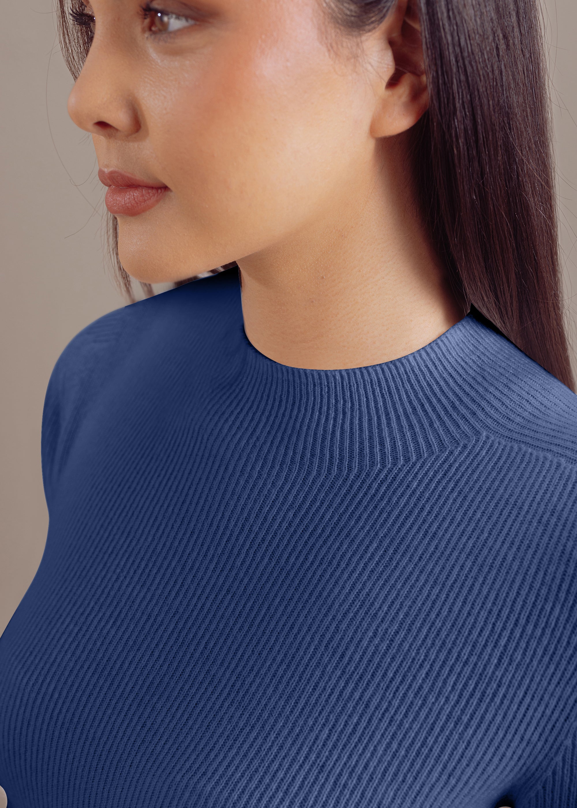 Kaschmirpullover mit Stehkragen