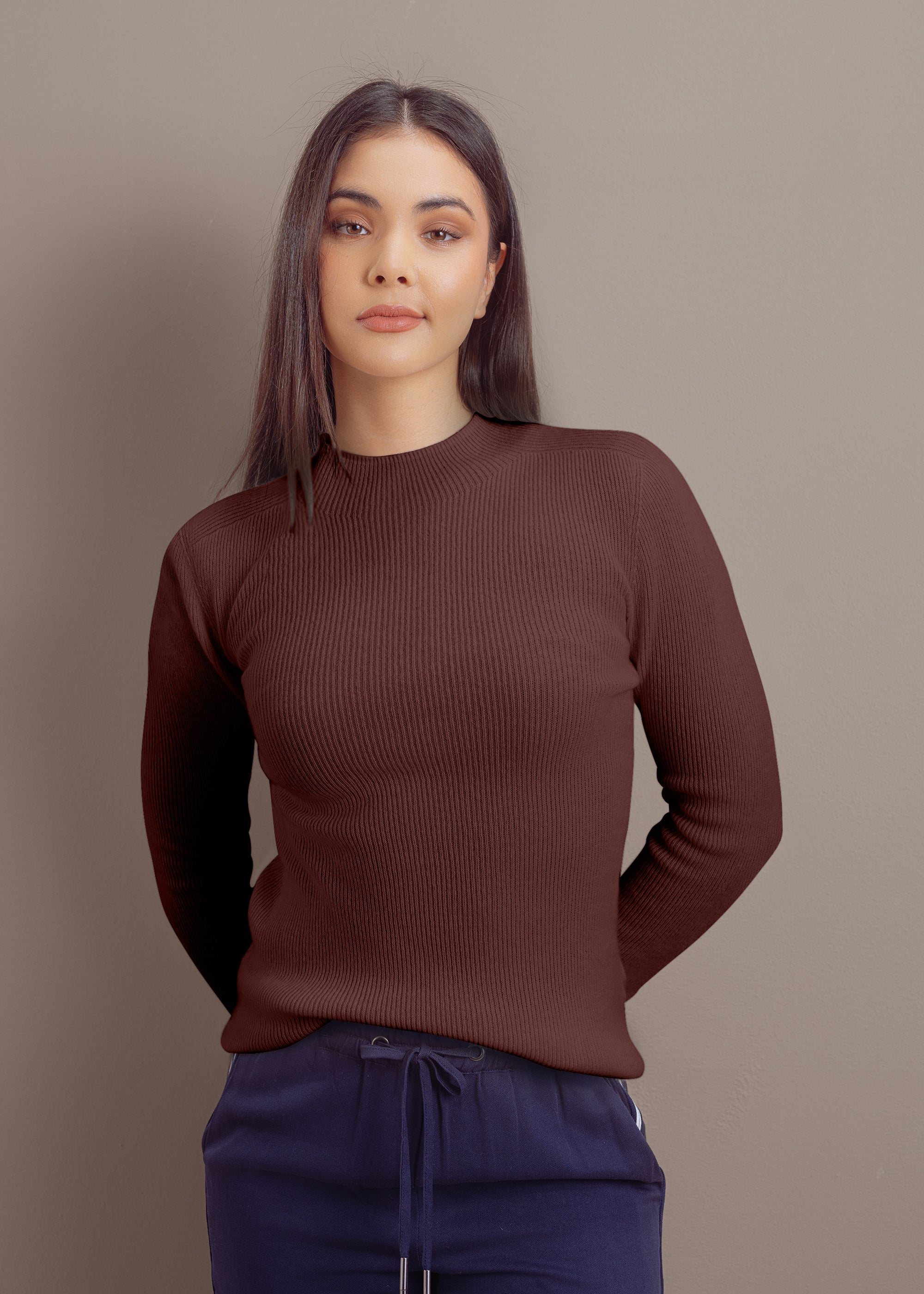 Kaschmirpullover mit Stehkragen