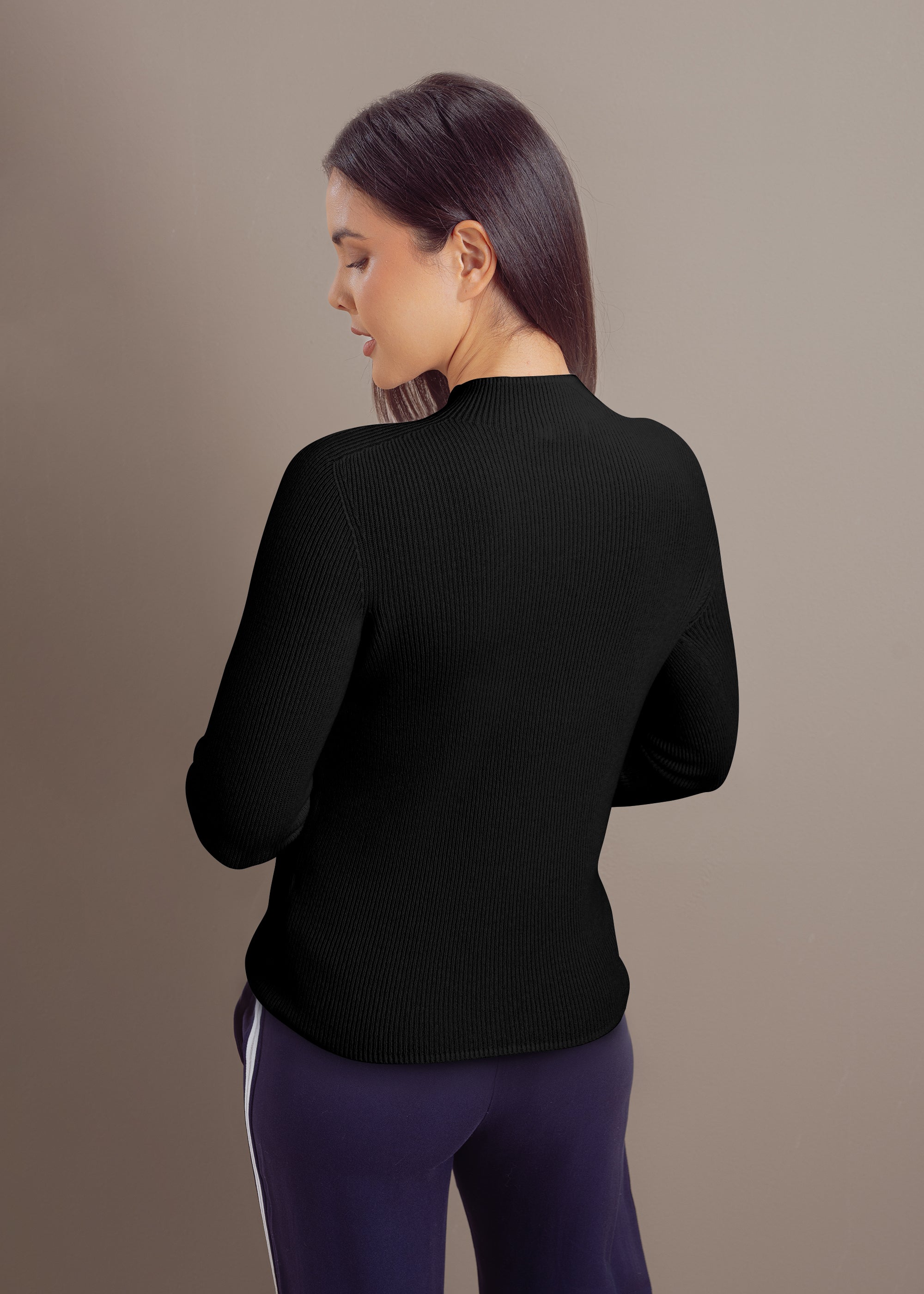 Kaschmirpullover mit Stehkragen