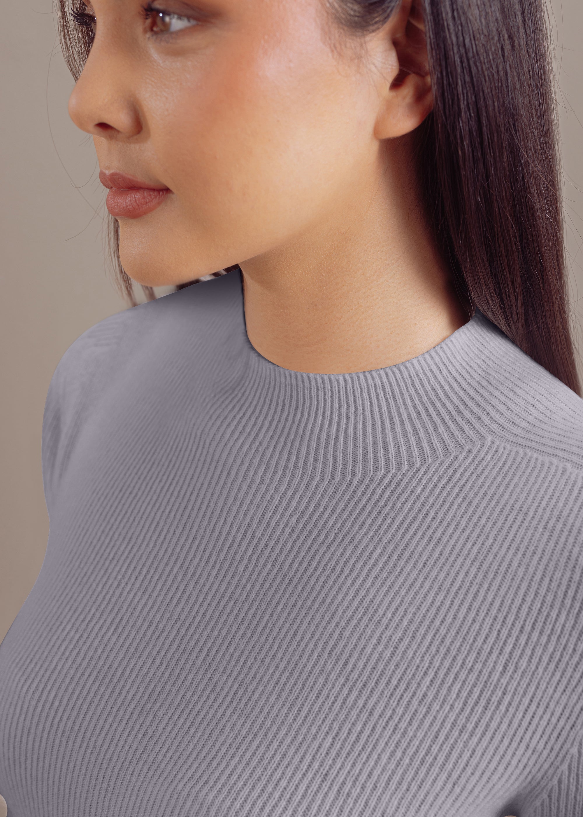 Kaschmirpullover mit Stehkragen