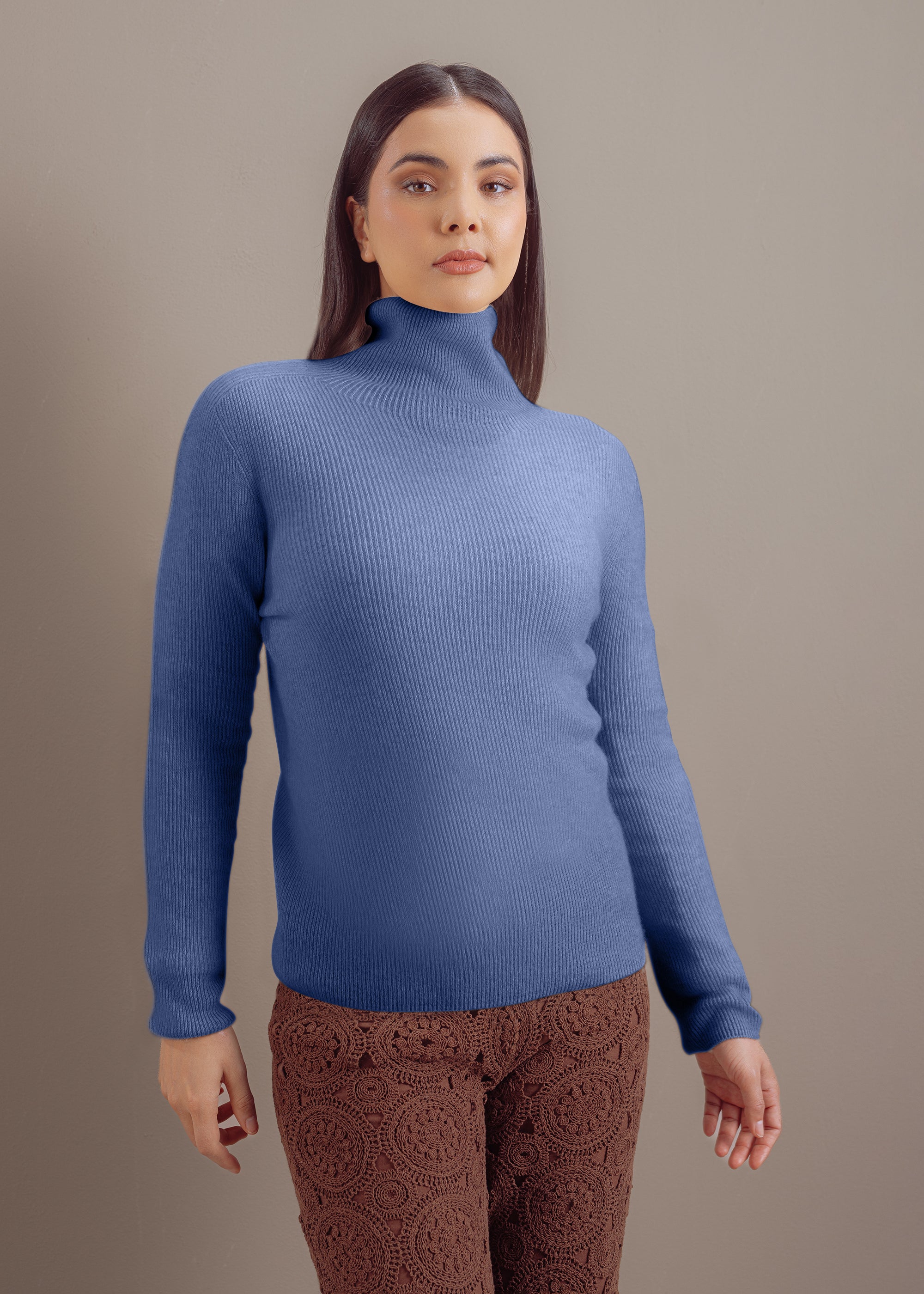Kaschmirpullover mit Rollkragen