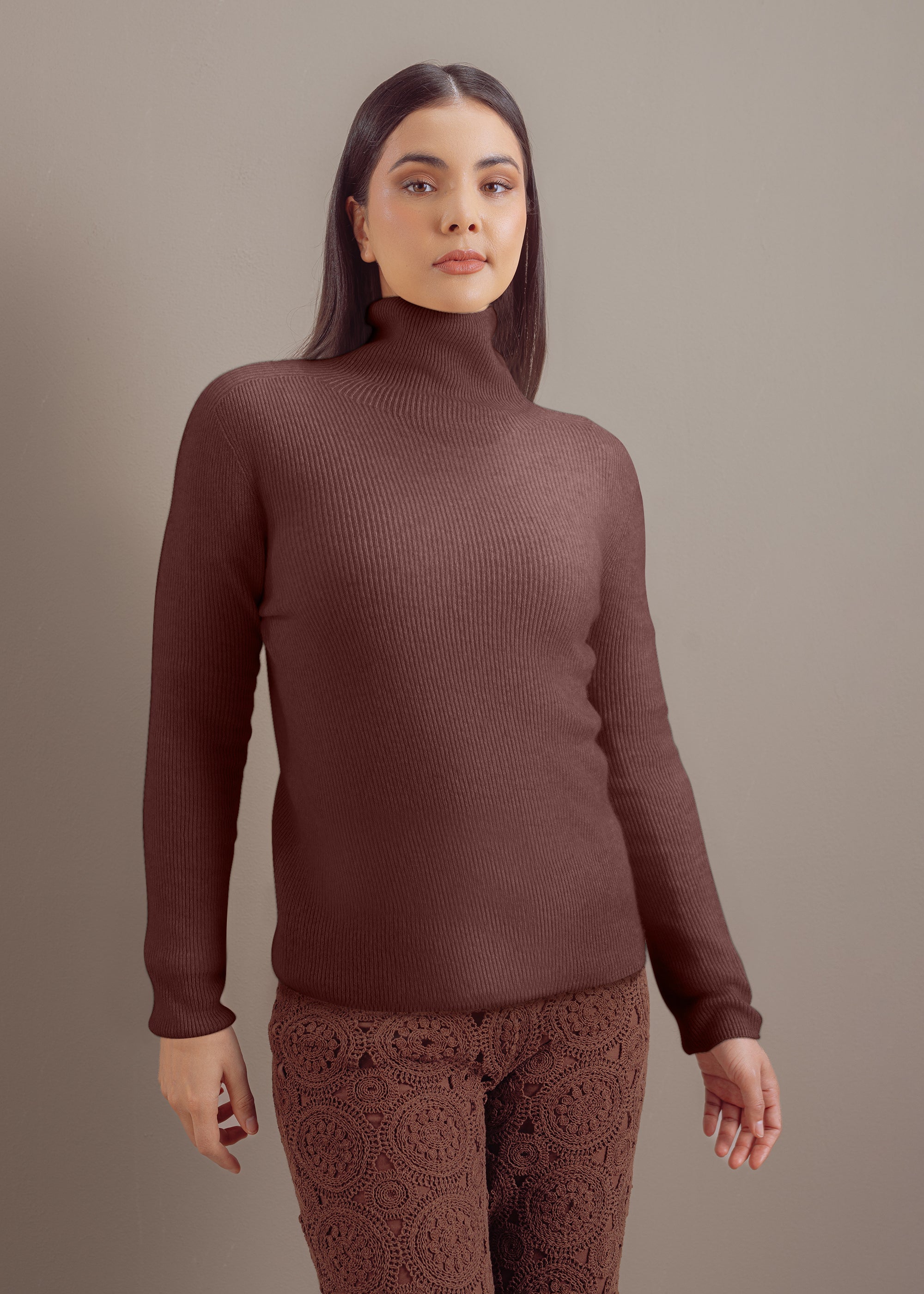 Kaschmirpullover mit Rollkragen