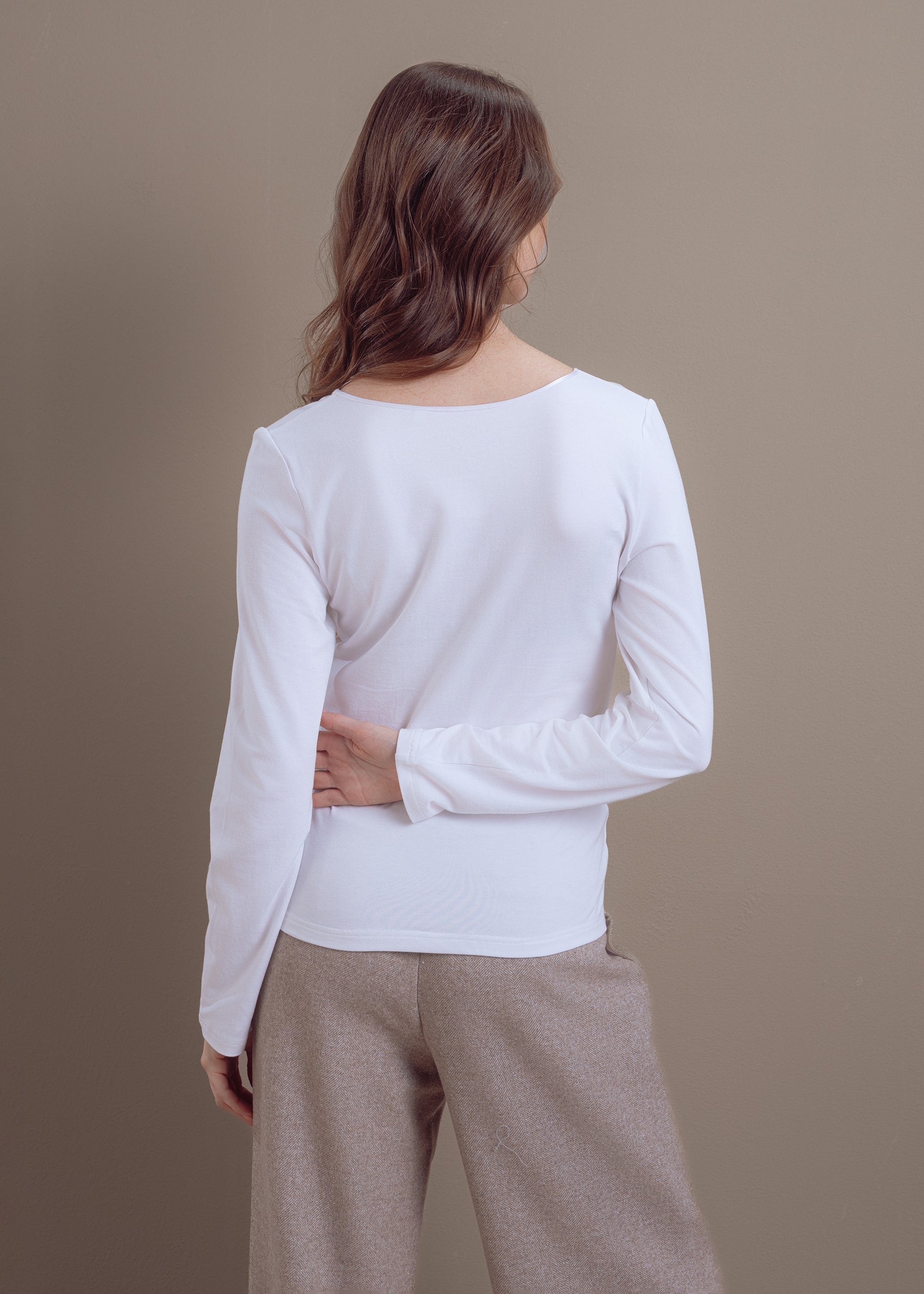 Langarmshirt mit Rundhalsausschnitt aus Bambus-Viskose-Mix