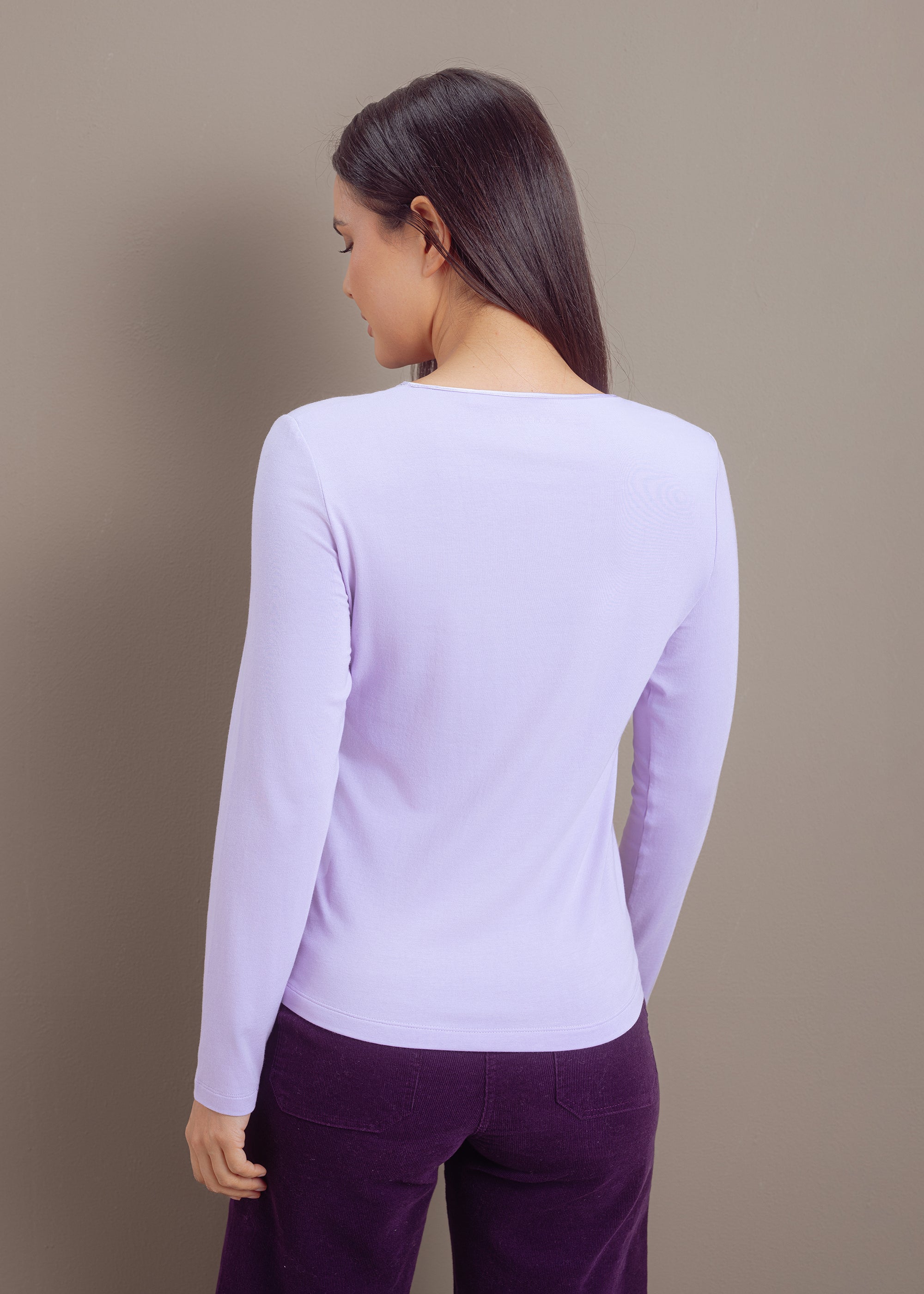 Langarmshirt mit Rundhalsausschnitt aus Bambus-Viskose-Mix