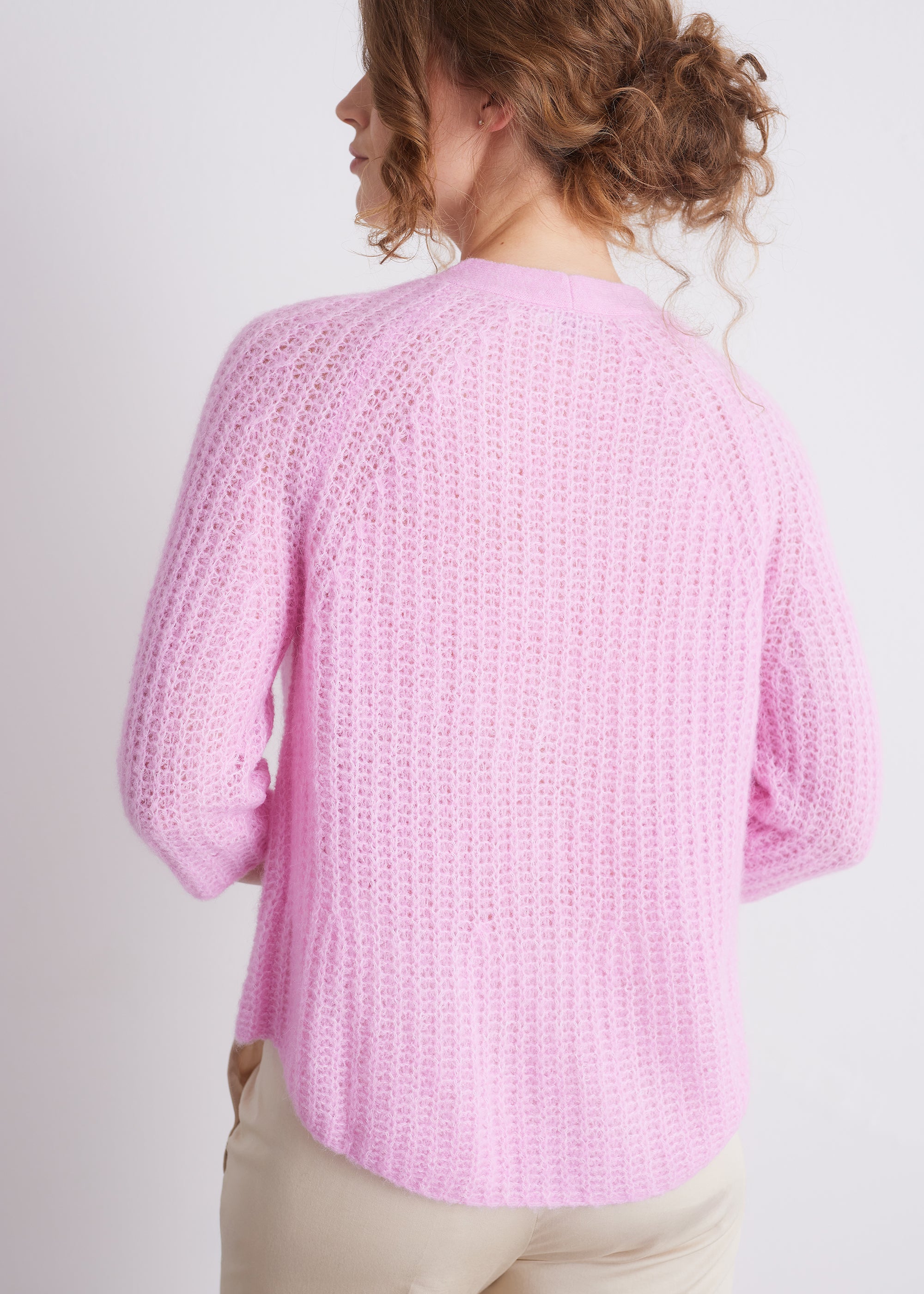 Strukturstrick-Cardigan aus Alpakamix