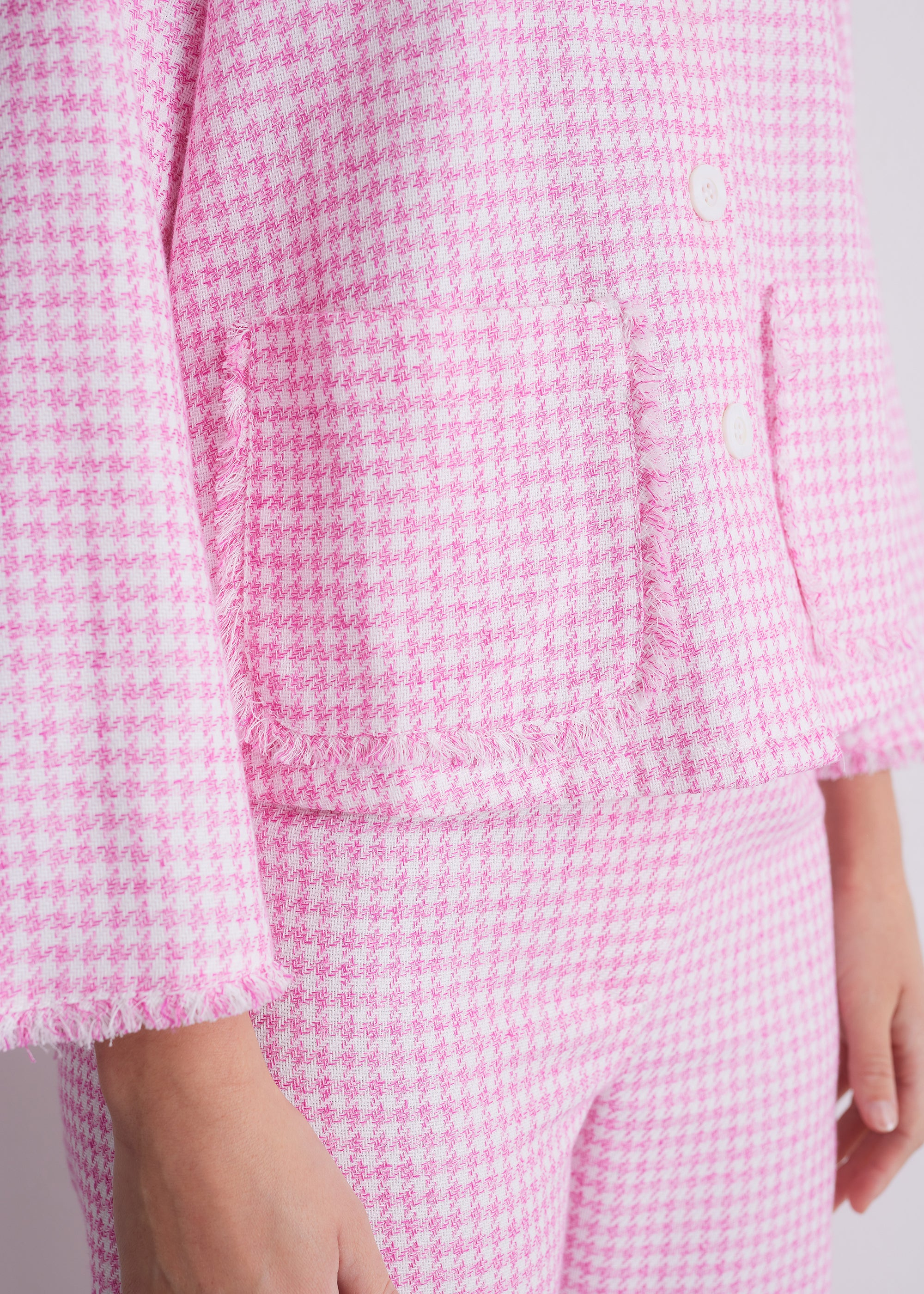 Kurzjacke aus Baumwoll-Hanf-Mischung mit Knopfleiste